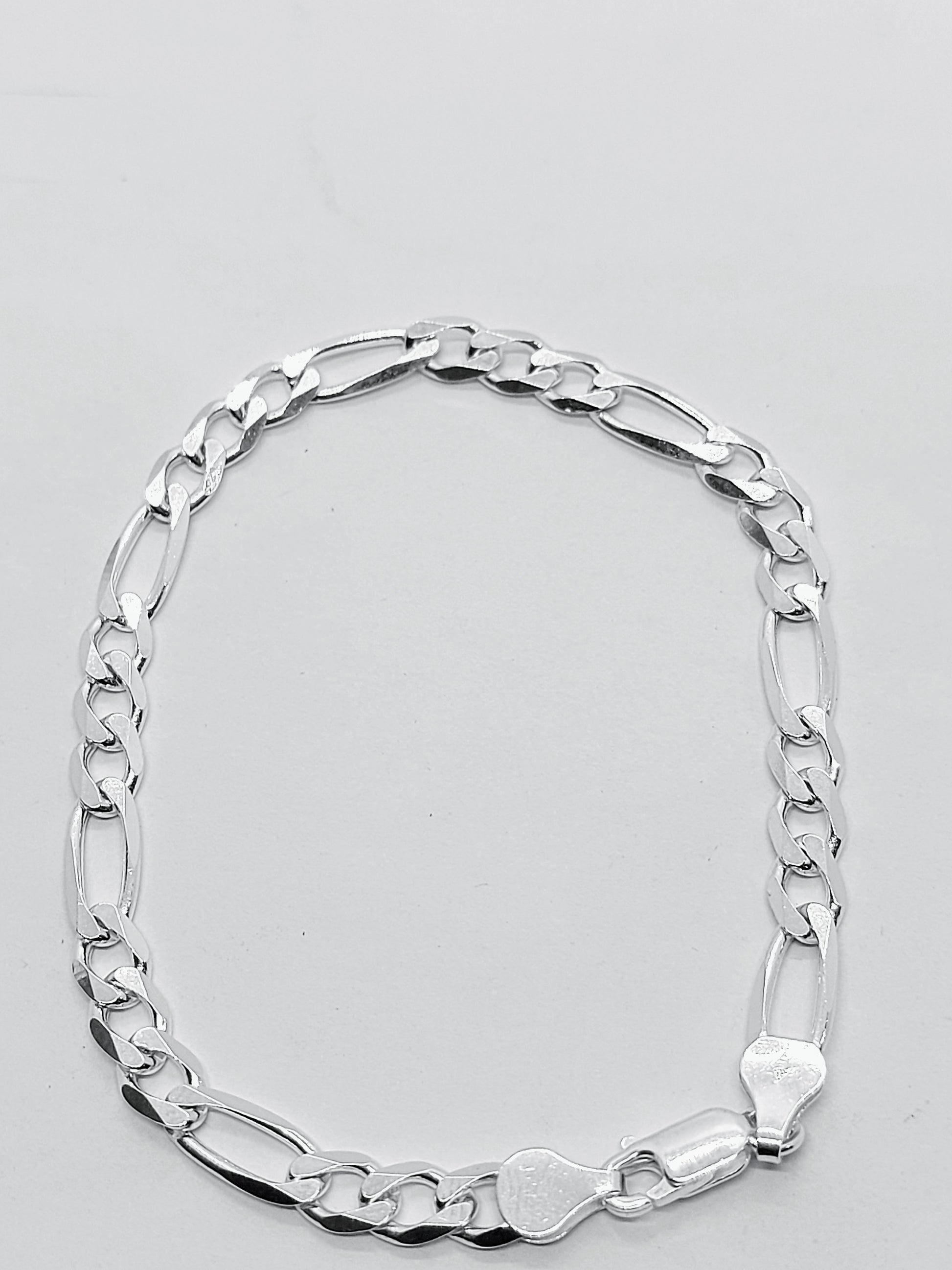 Figaro Bracelet Silver 925 Italy