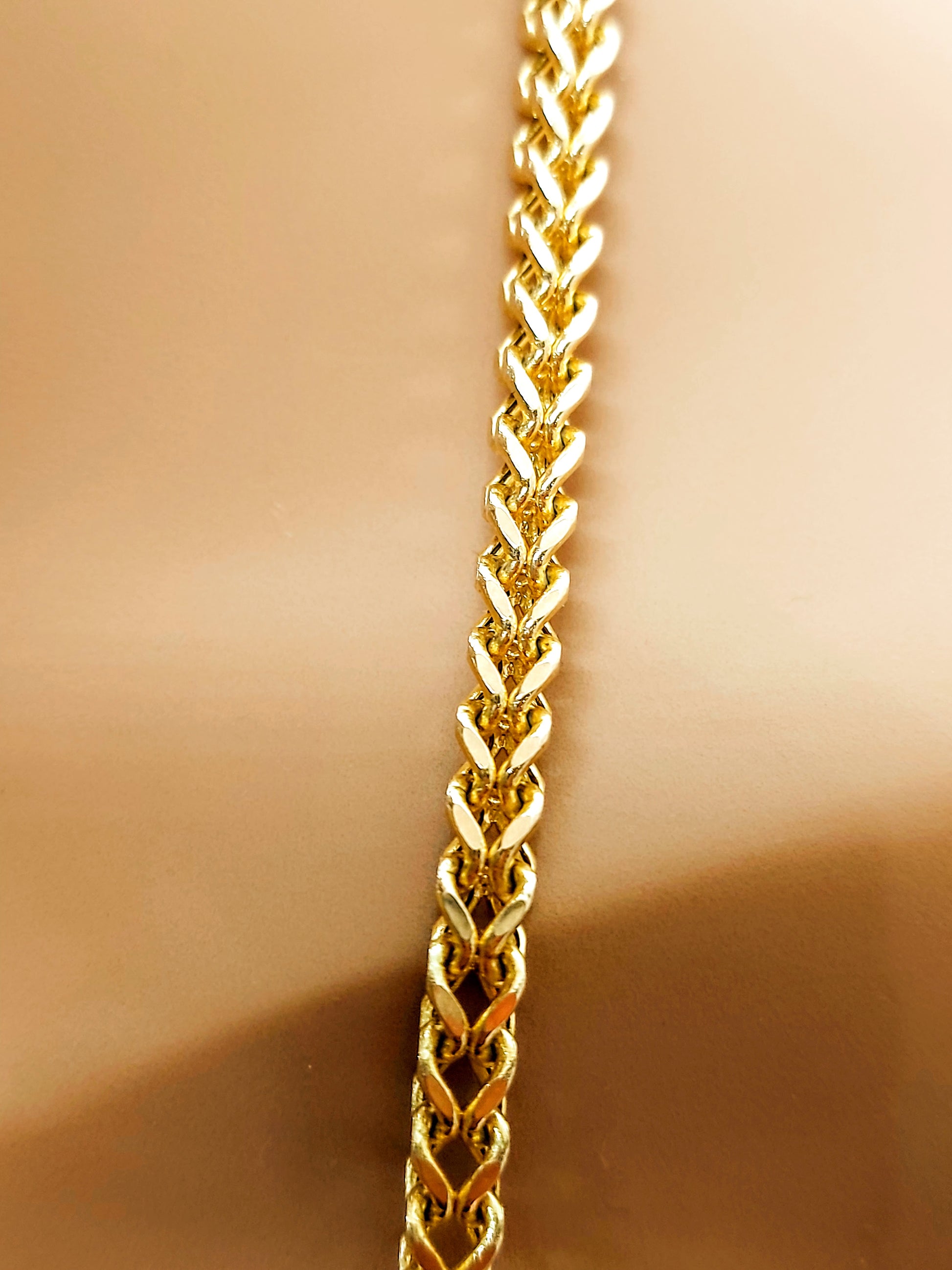 Solid 10K Italian Gold Franco Box Chain 1.5mm 2mm 2.5mm 3mm 4mm 4.5mm Ladies Gold Chain, Man Gold Chain, Diamond-Cut 10K Gold Franco Chain