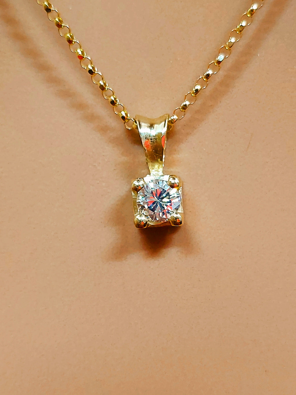Diamond solitaire necklace / Diamond 4 prong Necklace / Diamond Prong Setting / Dainty Diamond Necklace / Handmade / Mothers Day Sale / Sturdy Diamond Setting / Customizable Diamond Necklace