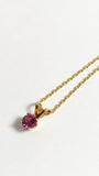 Pendentif Solitaire en Or Massif 14 carats avec Pierre Violette