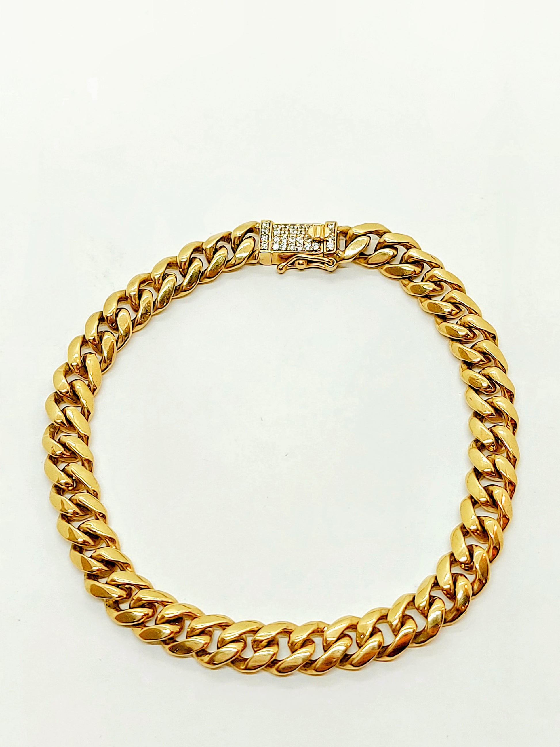 Men's solid gold Cuban bracelet 10k