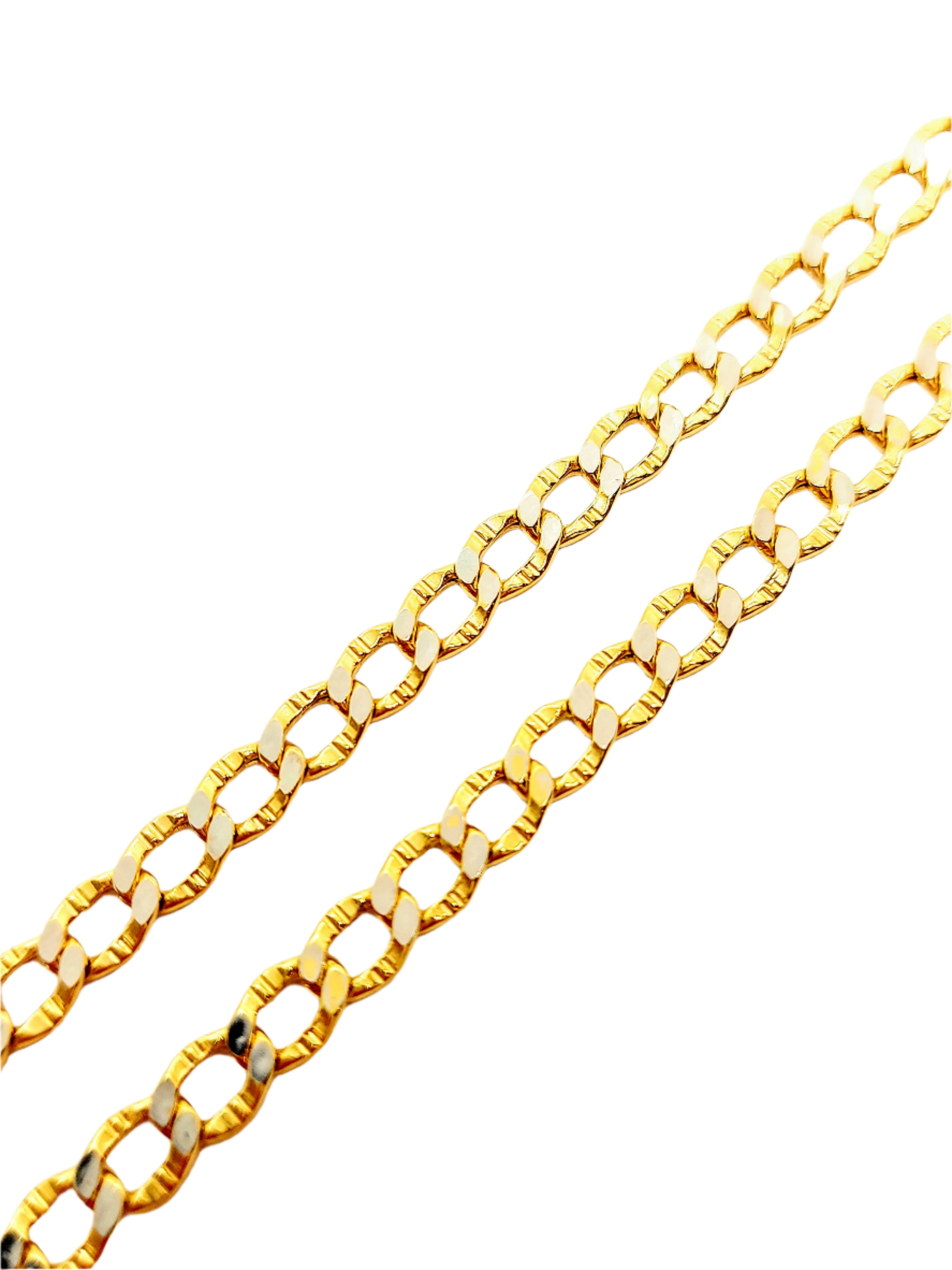 10k Gold Curb link chain diamond cut ~5.5mm