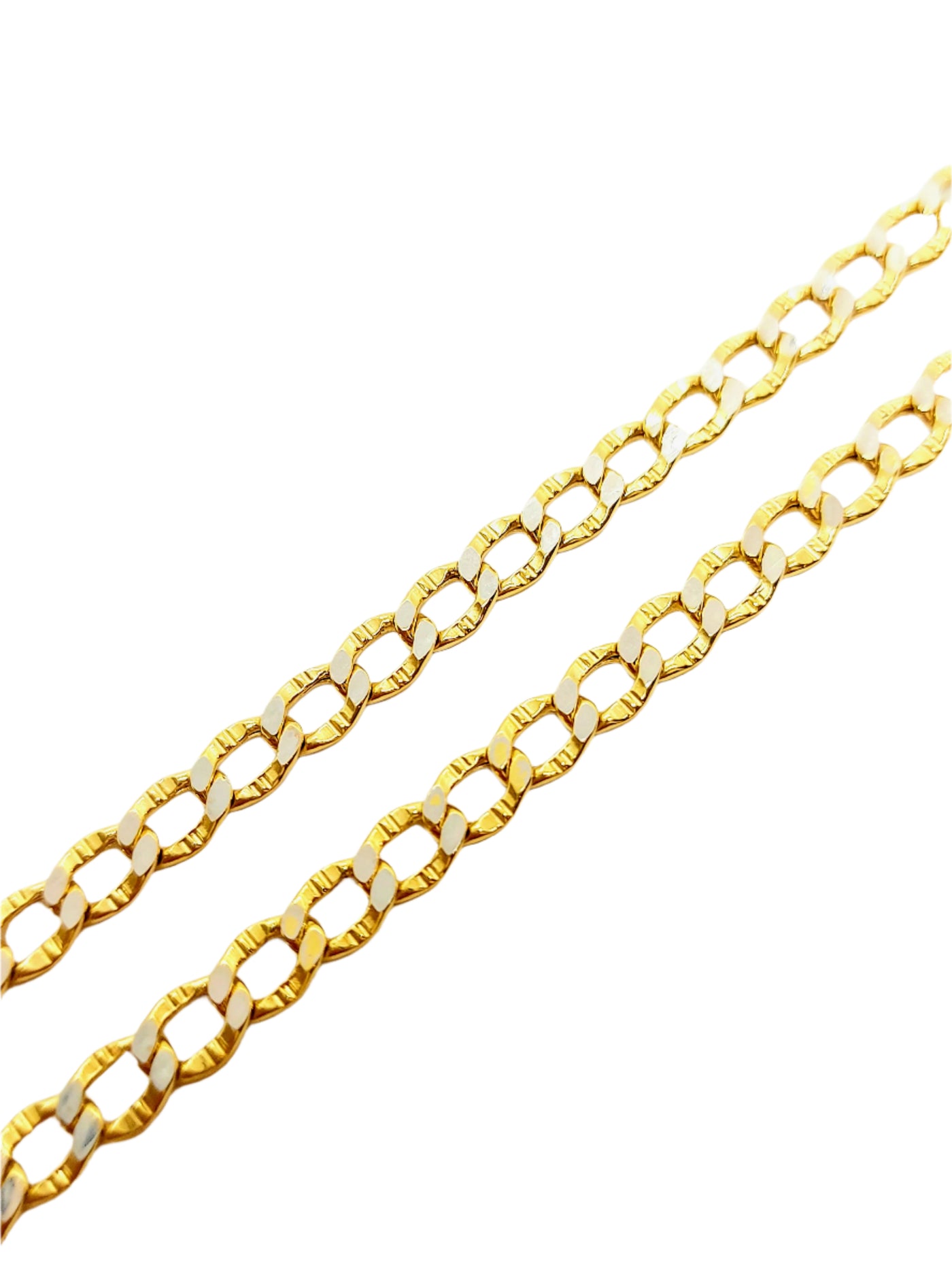10k Gold Curb link chain diamond cut ~5.5mm