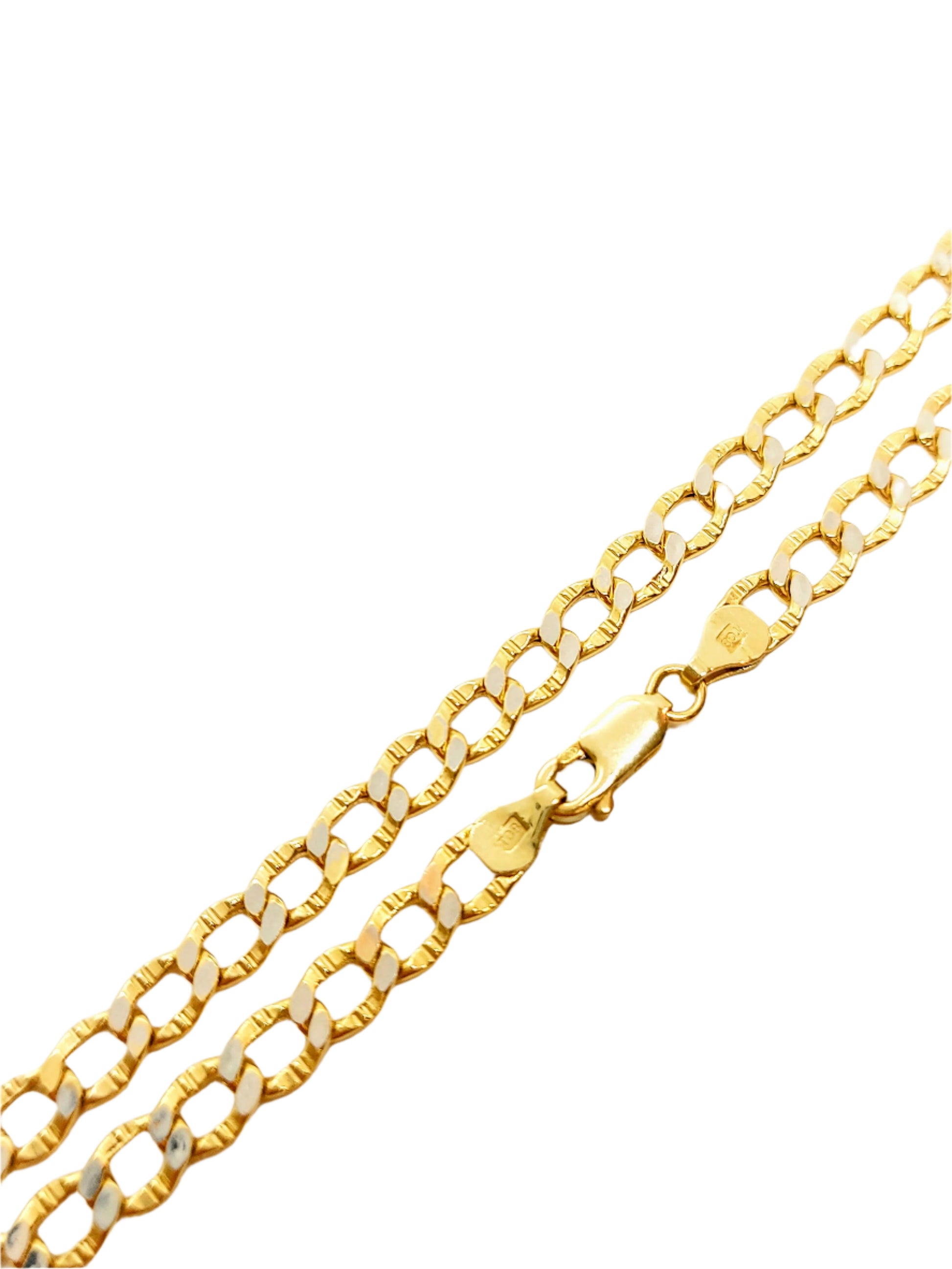 10k Gold Curb link chain diamond cut ~5.5mm