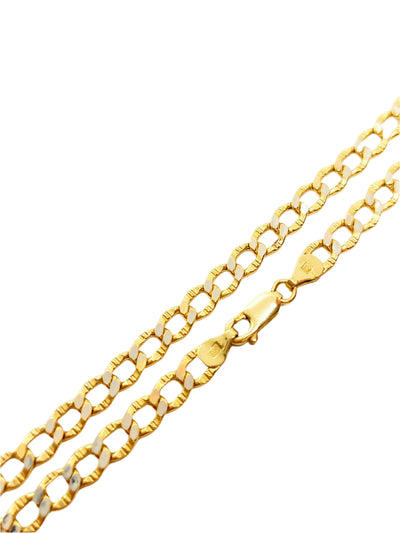 10k Gold Curb link chain diamond cut ~5.5mm