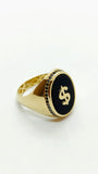 Bague Chevalier en Or 10K Onyx avec signe Dollar