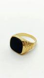 Bague Chevalier en Onyx Carré Or 10K