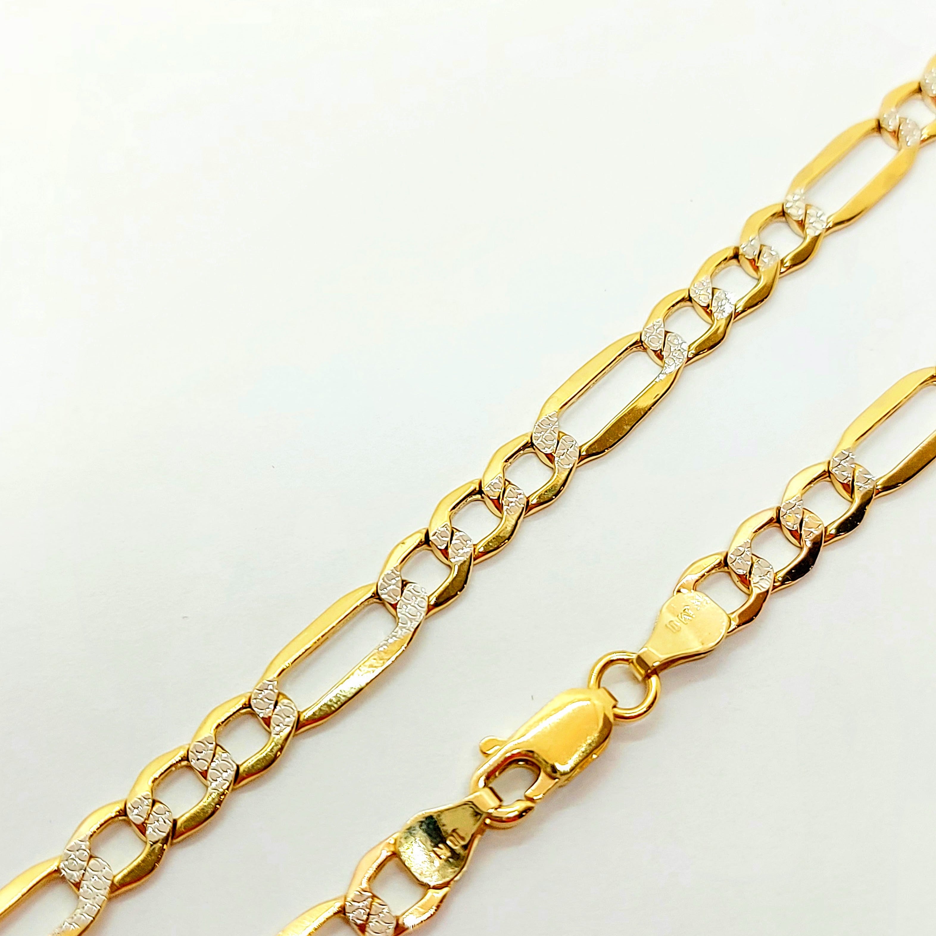 10k Gold Figaro Diamond cut chain