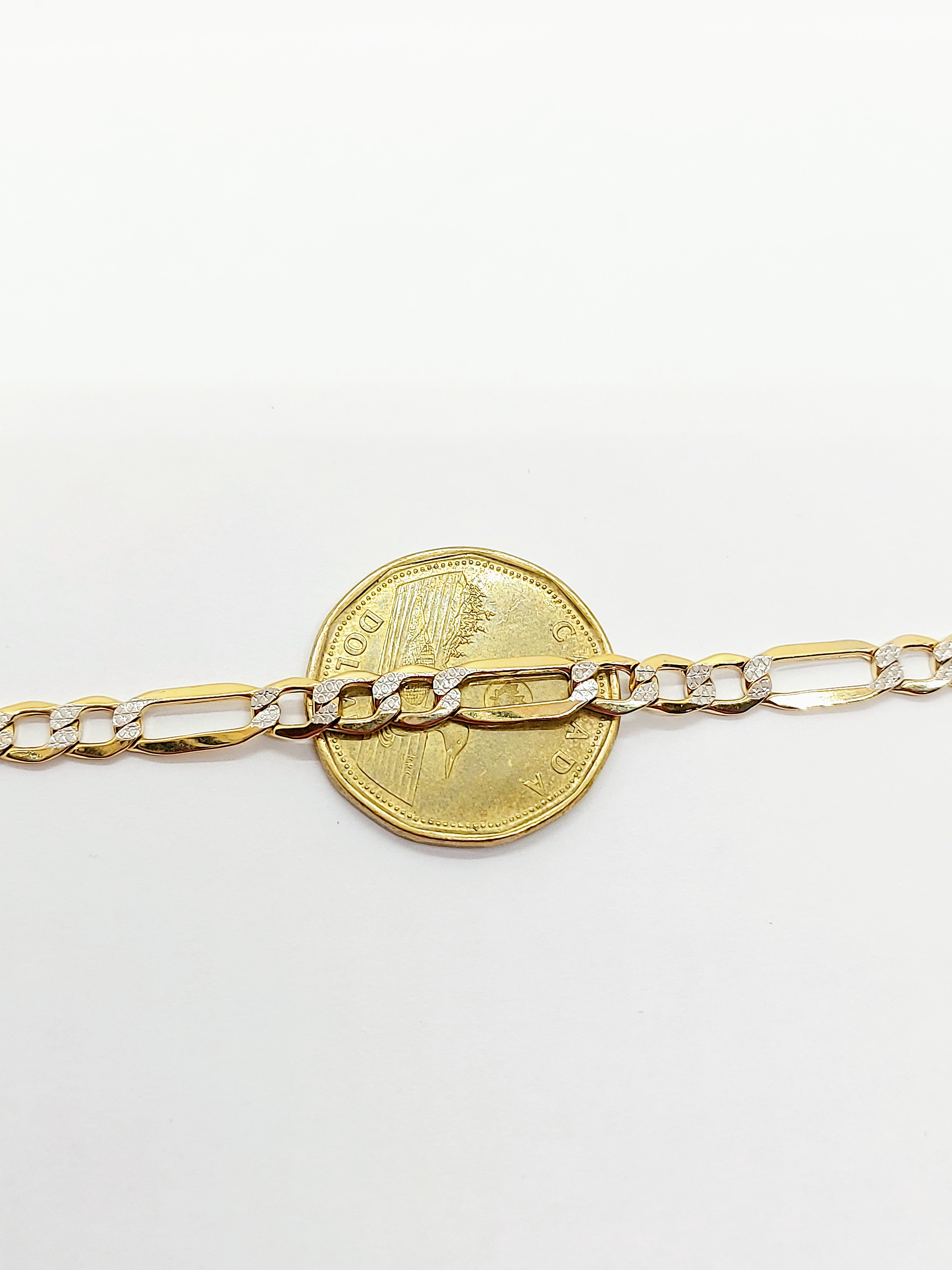 10k Gold Figaro Diamond cut chain