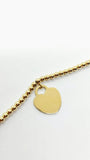Gold Ball Bracelet with heart