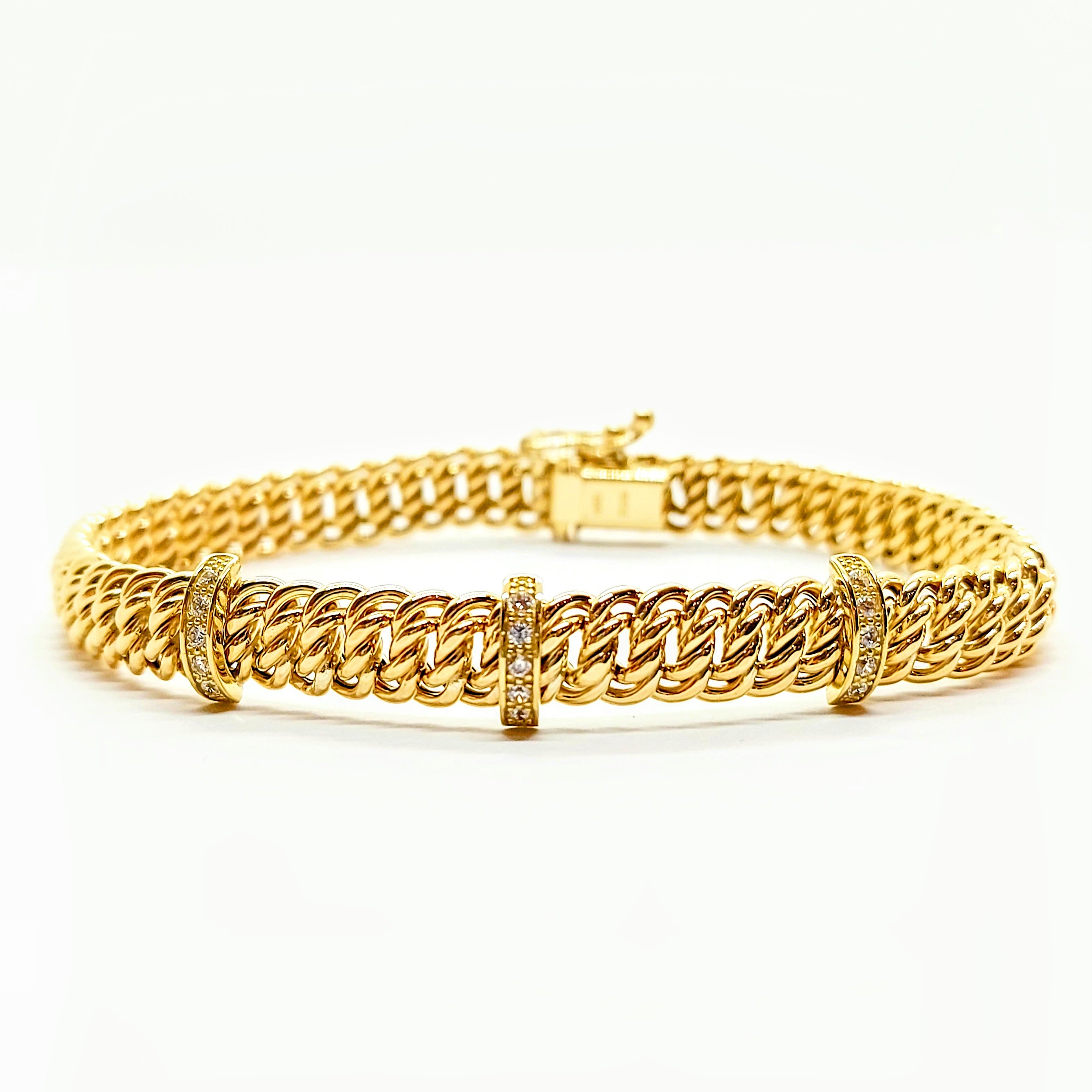 Bracelet torsadé en or 10 carats