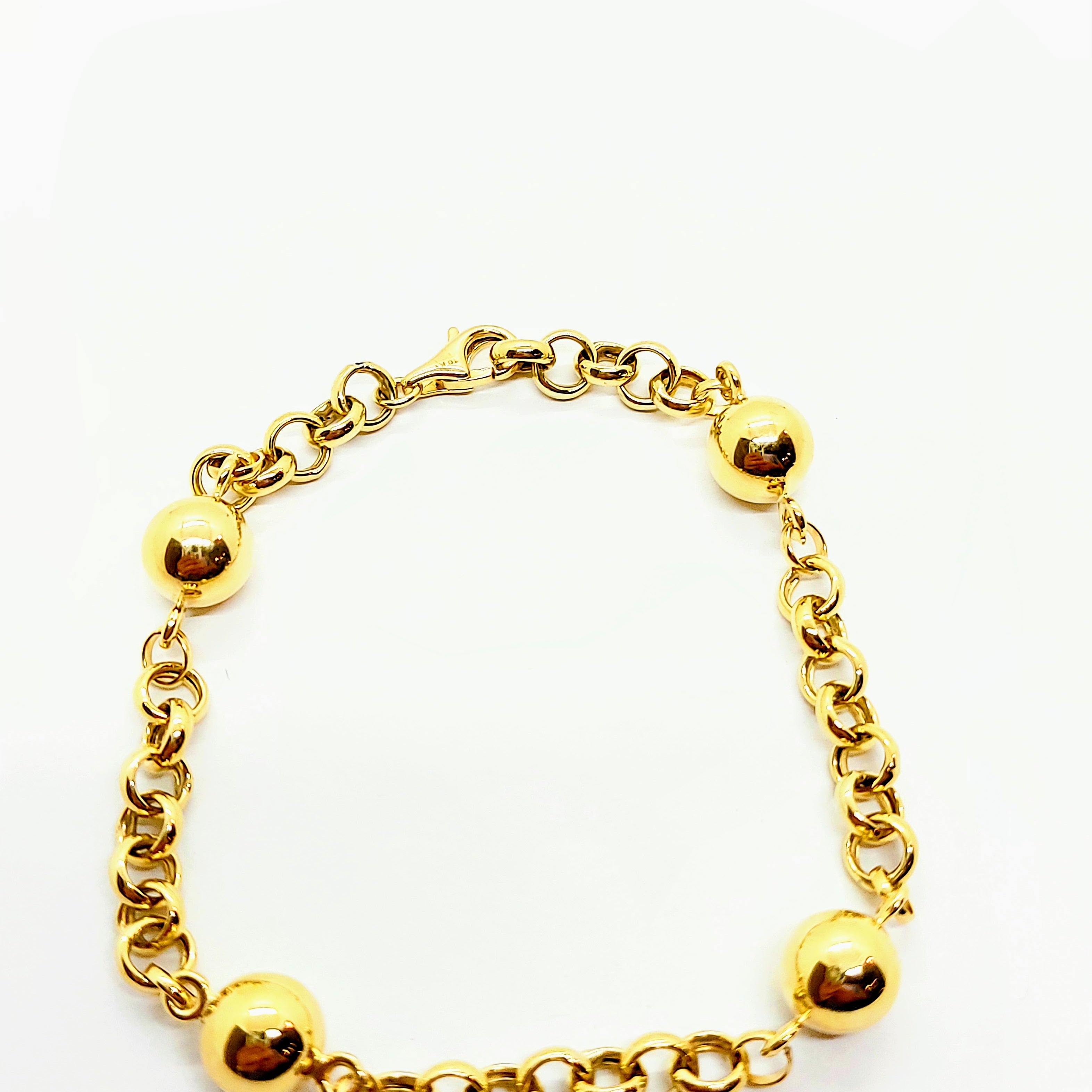 Bracelet en or 10 carats avec billes