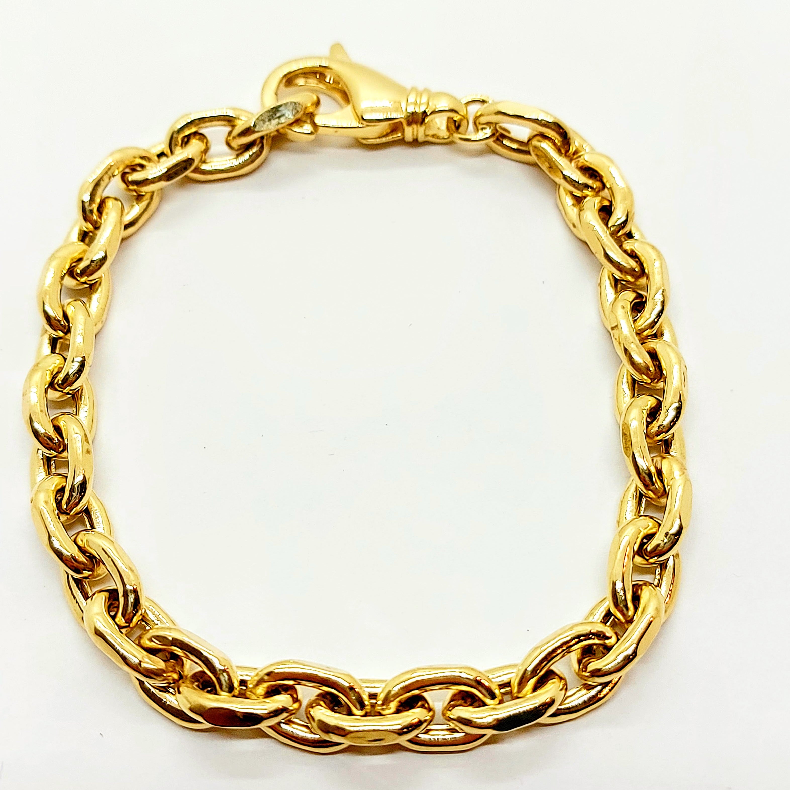 Bracelet maille gourmette bombée en or 10 carats
