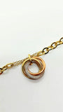 Bracelet en or 10 carats avec pendentifs ronds 3 tons