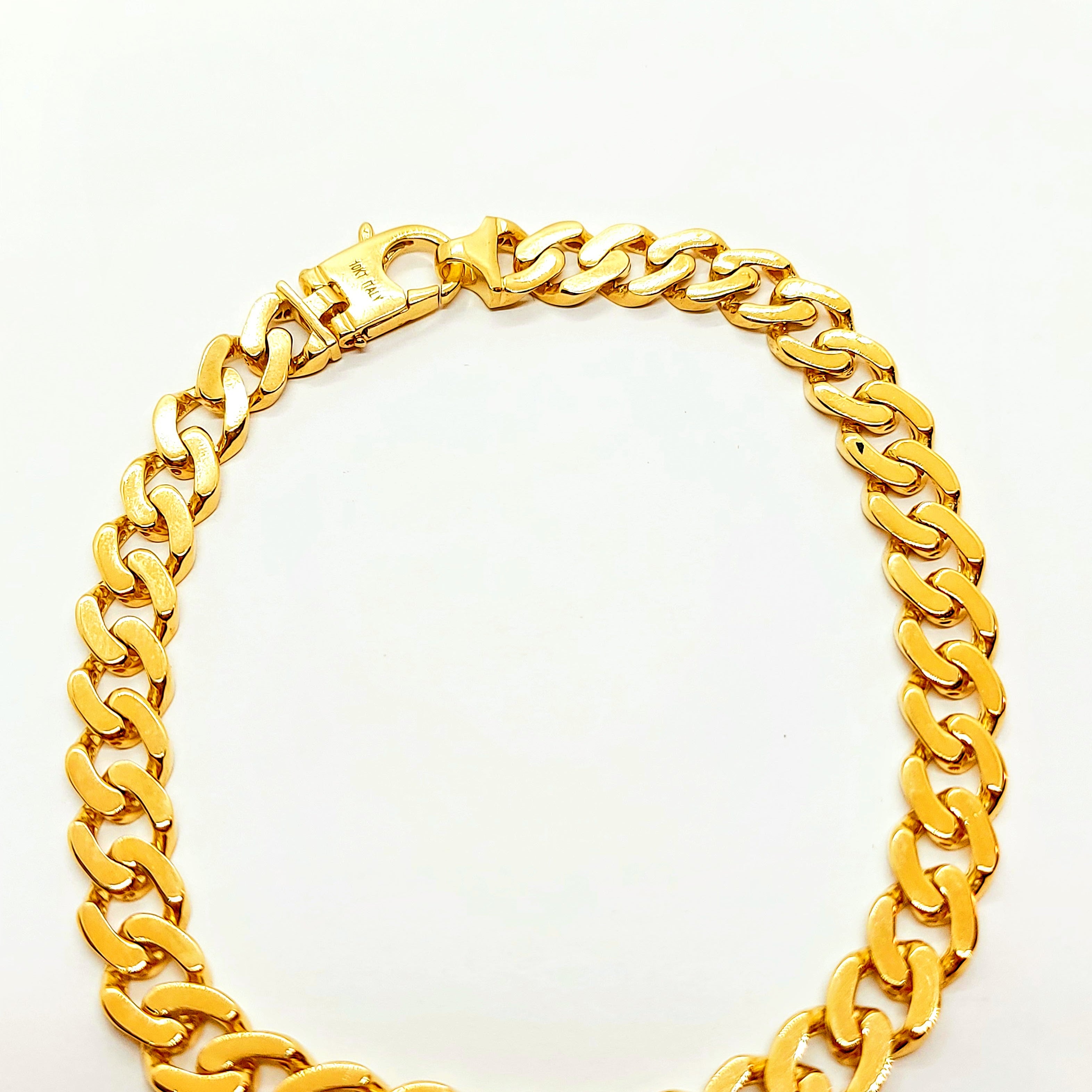 Bracelet en or 10 carats, maille gourmette creuse