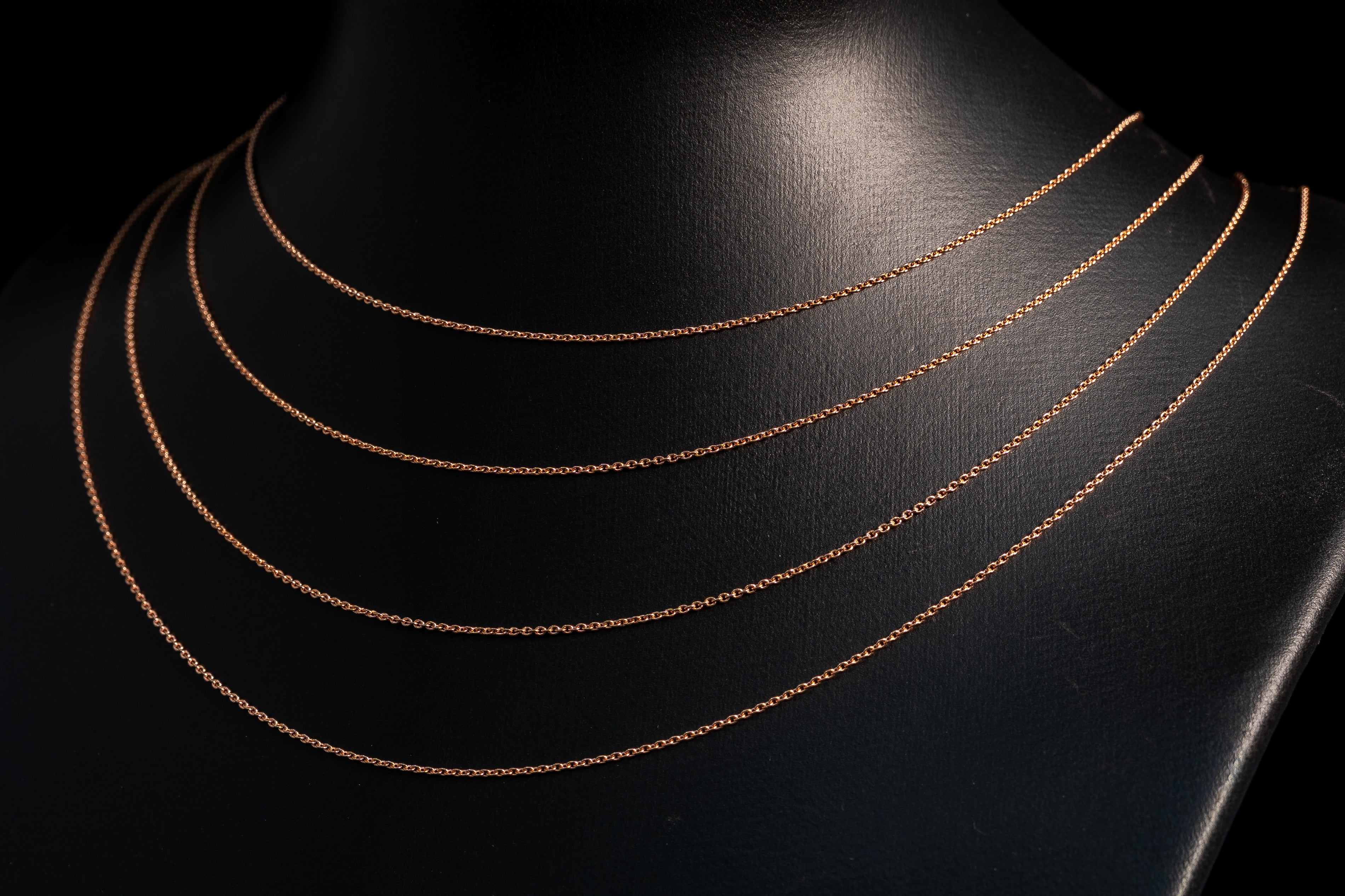 14k Rose Gold Solid Rolo Chain 1mm