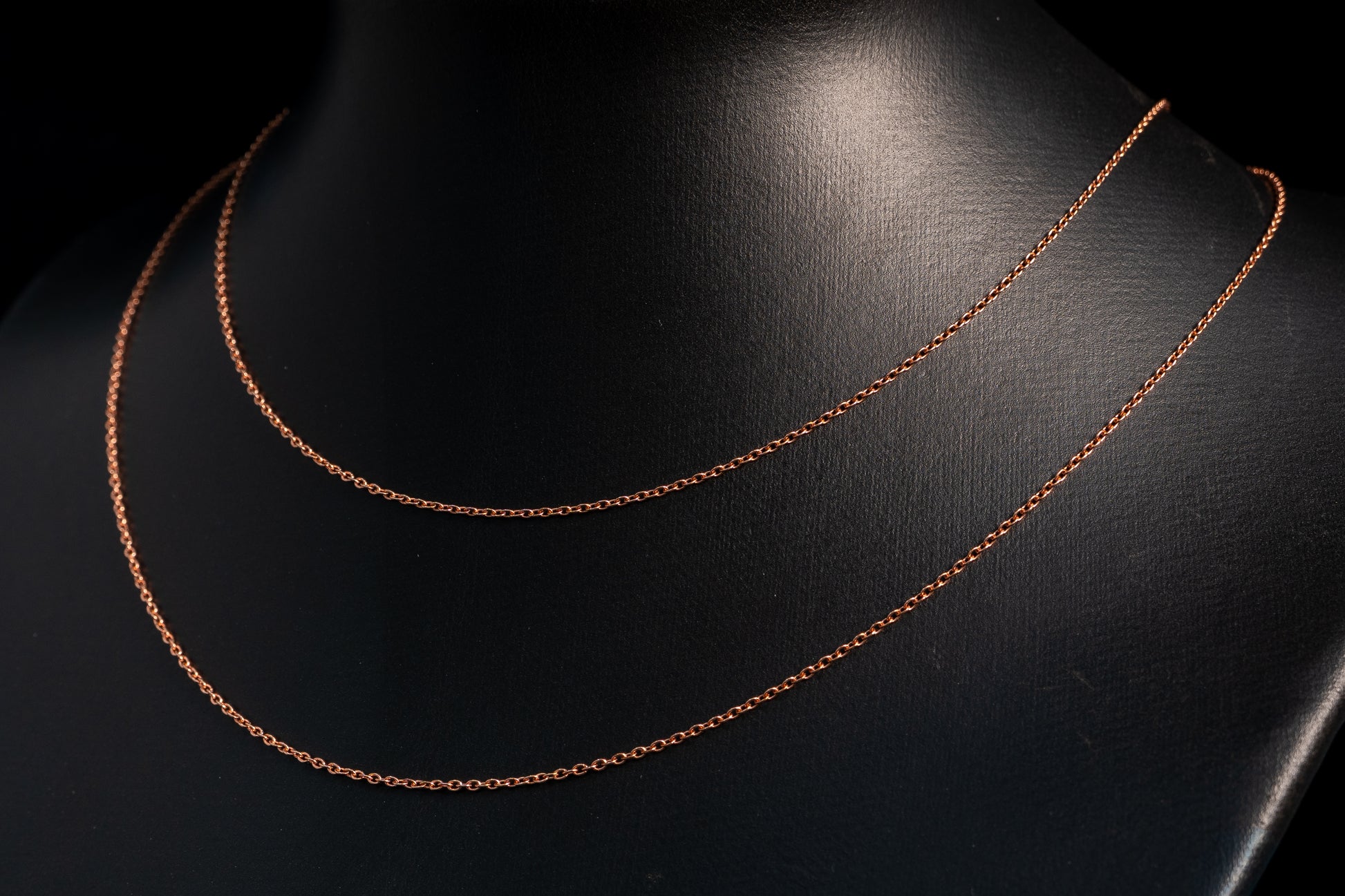 Chaîne Rolo en or rose 14 carats massif 1,15 mm