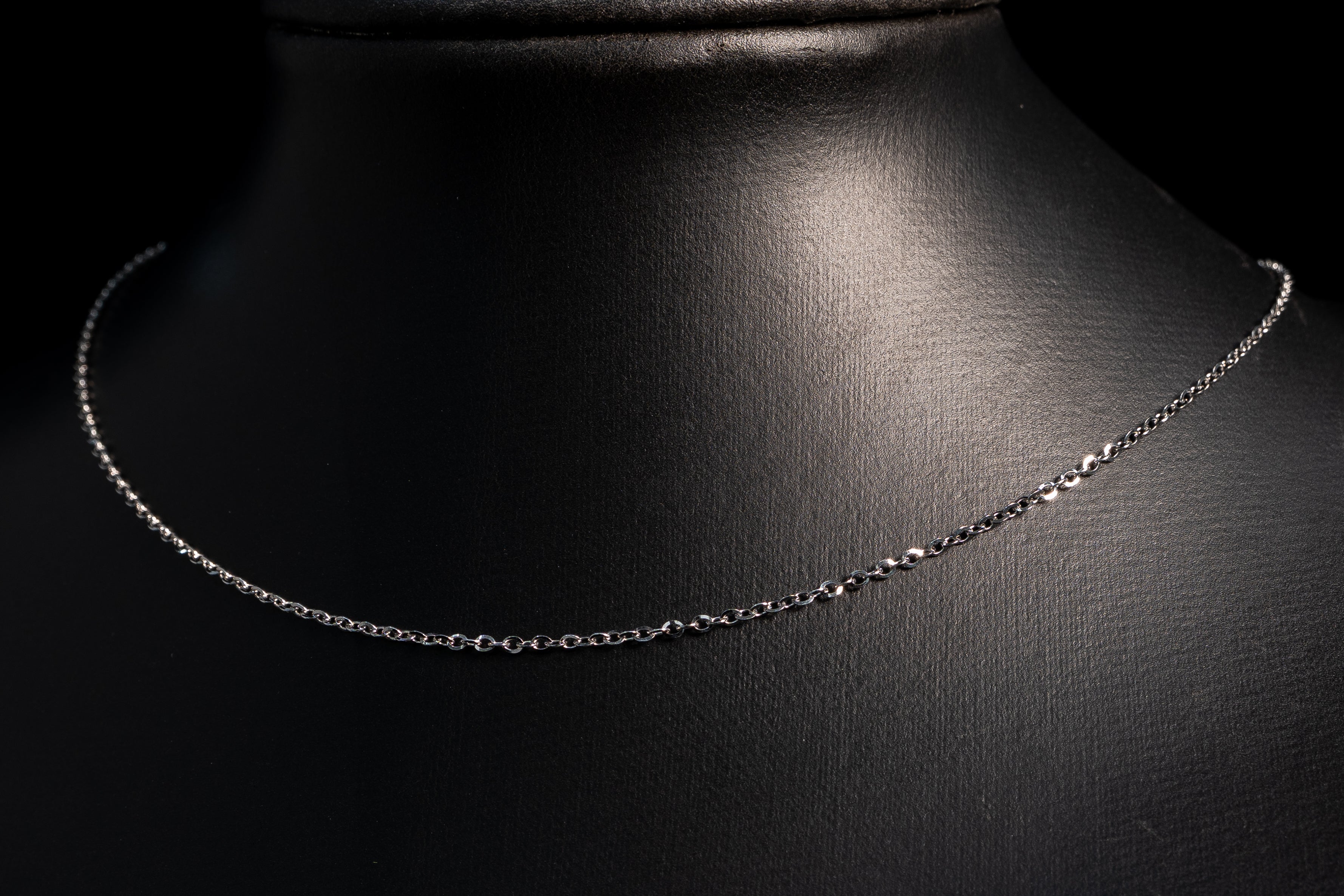 14k White Gold Solid Cable Chain 1.7mm