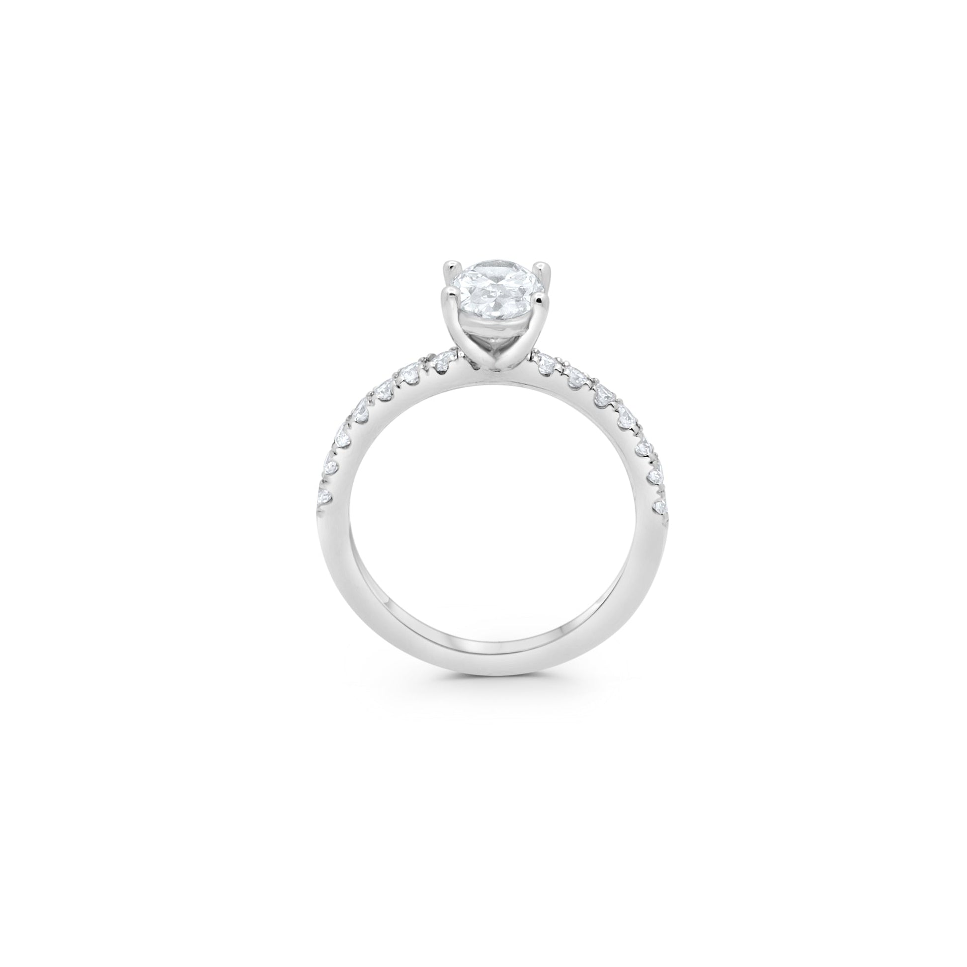 Customizable 1ct Oval cut Pavé Engagement Ring