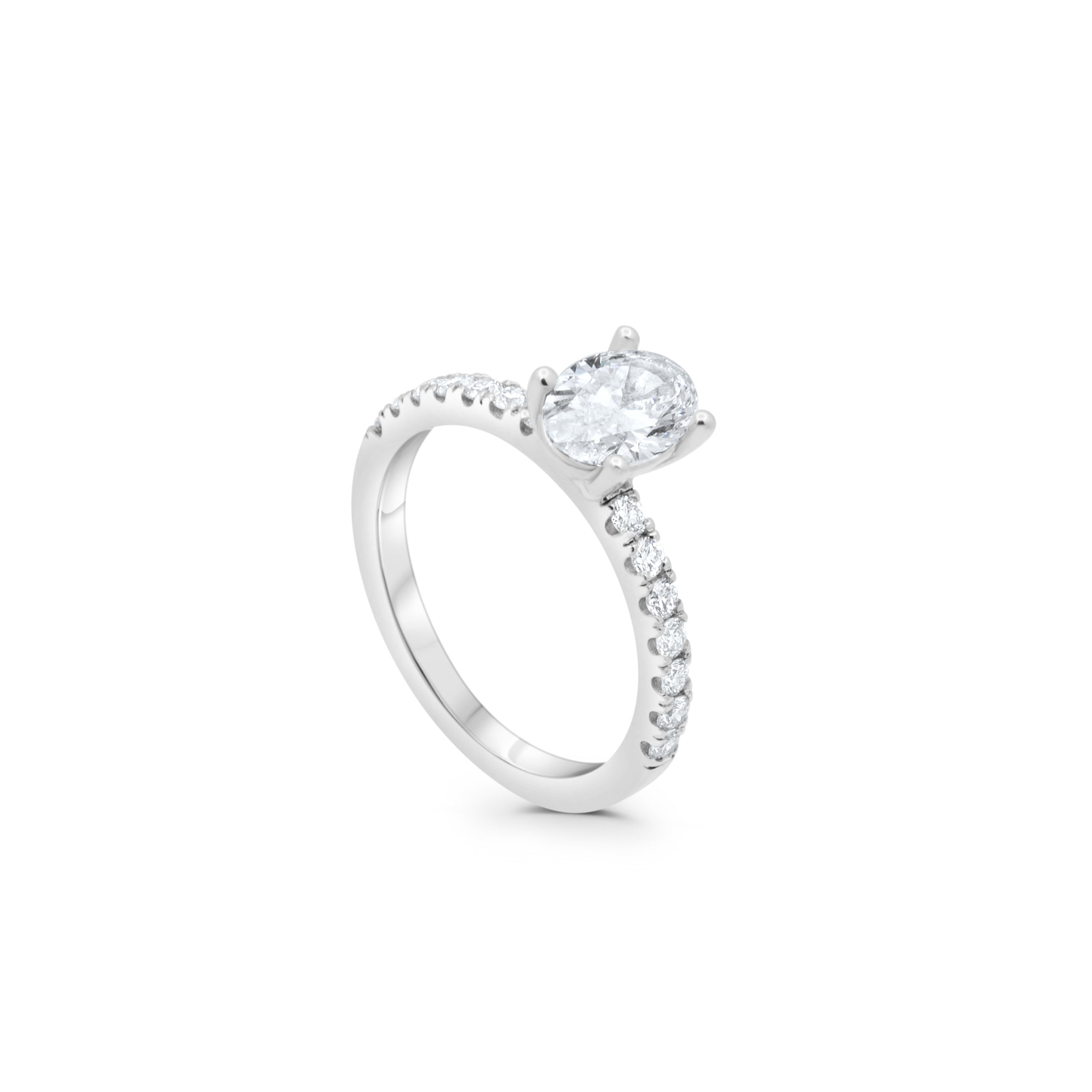 Customizable 1ct Oval cut Pavé Engagement Ring