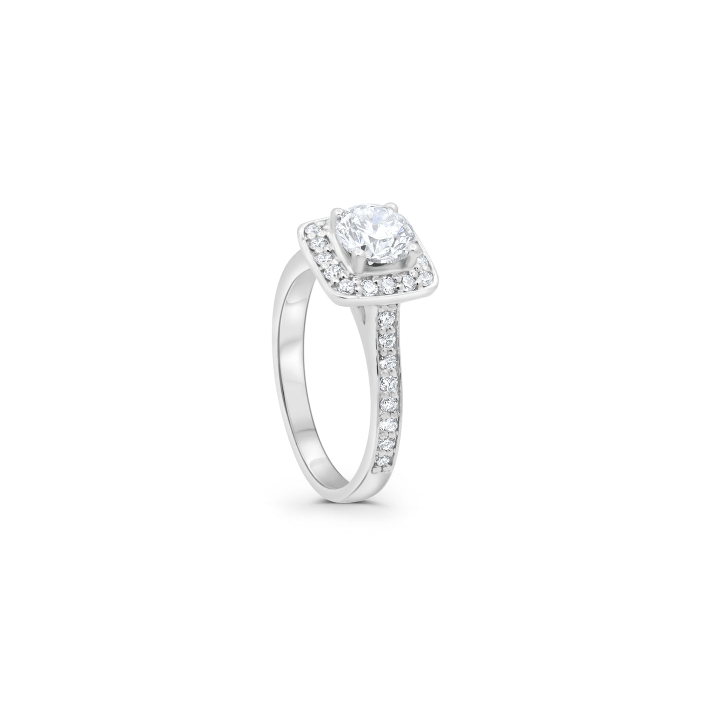 NATURAL Round cut DIAMOND | Halo Engagement Ring