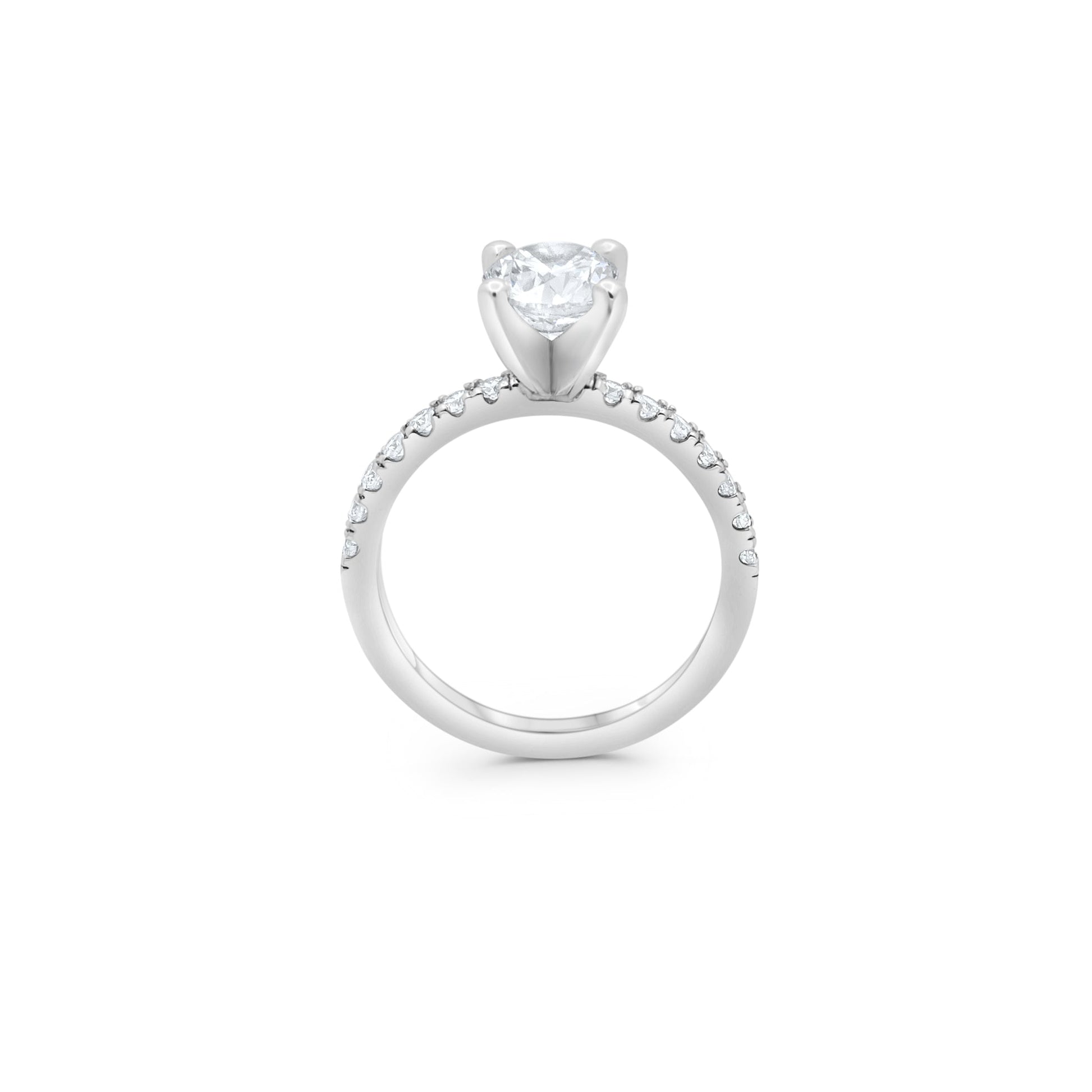 Bague de fiançailles personnalisable avec diamant de laboratoire rond de 1,5 carat