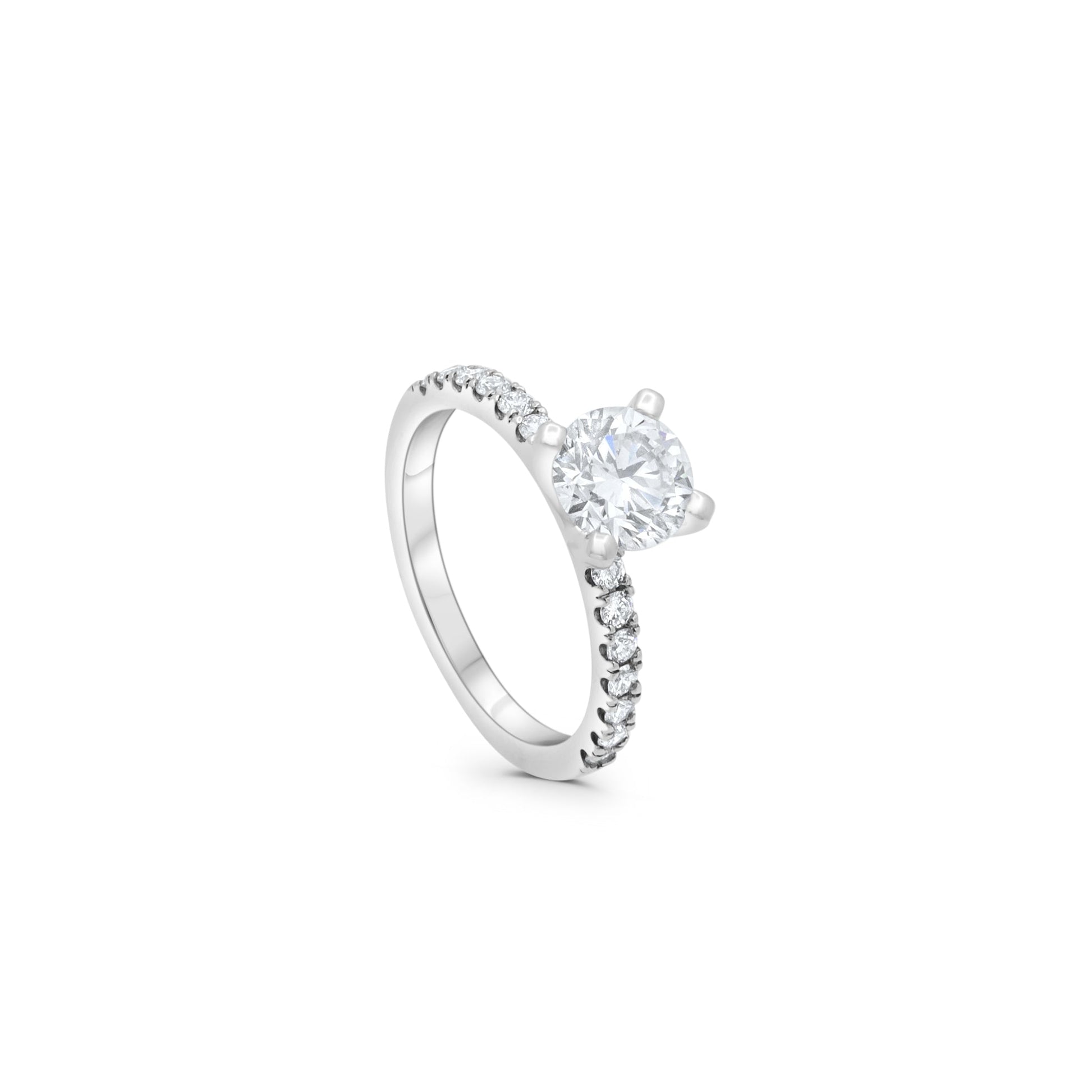 Bague de fiançailles personnalisable avec diamant de laboratoire rond de 1,5 carat