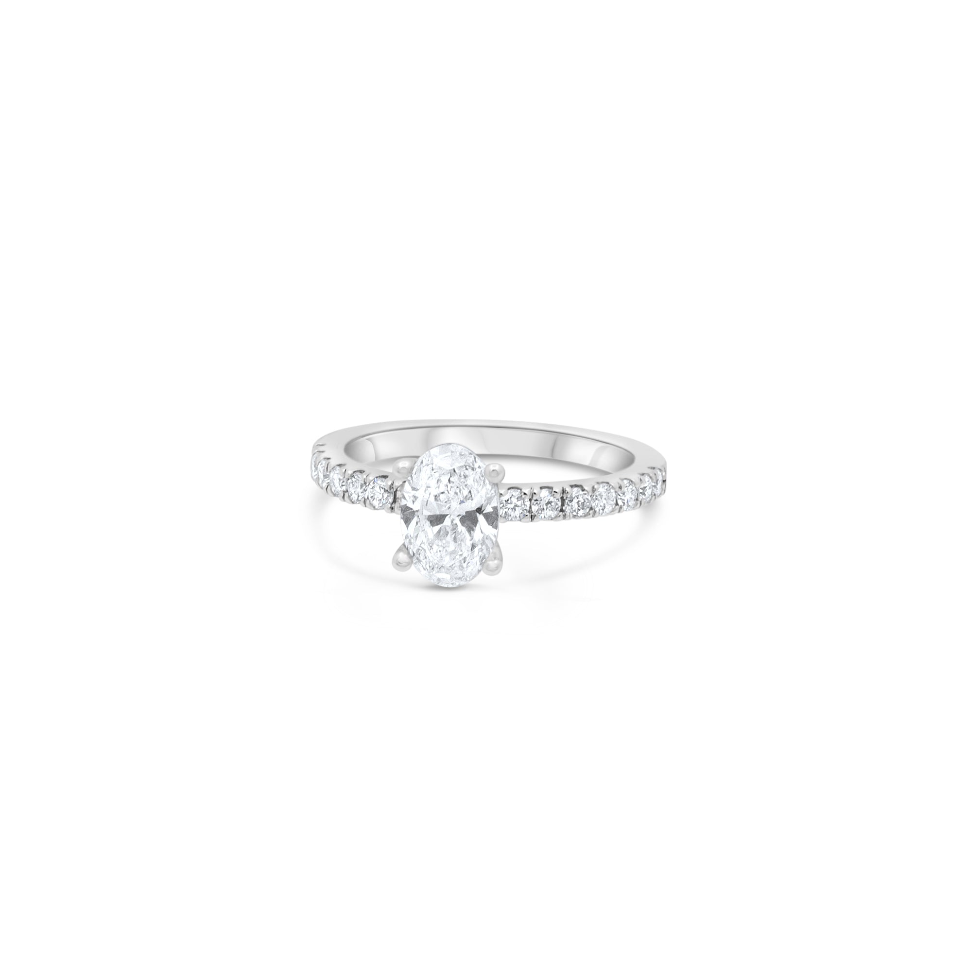 Customizable 1ct Oval cut Pavé Engagement Ring