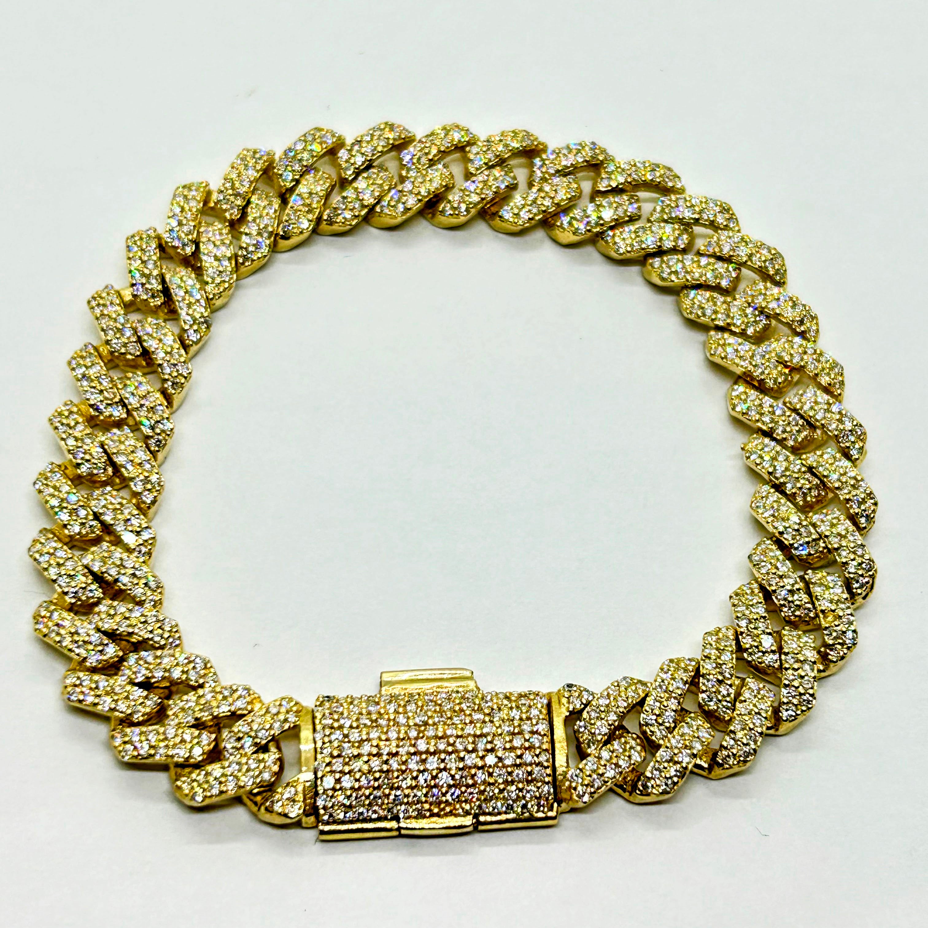 Bracelet cubain diamant 10 mm