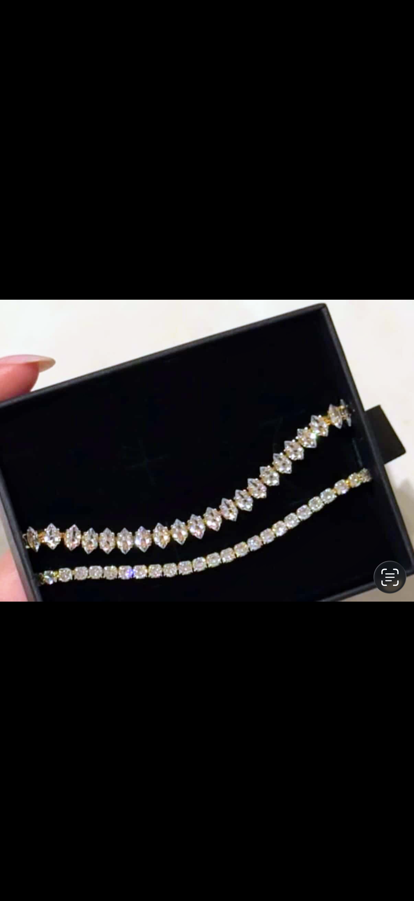 10k White Gold Tennis Bracelet with 5 pointer diamond  and Moval stones for Majed