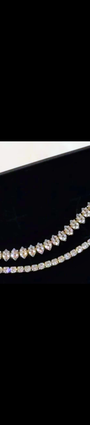 Bracelet tennis en or blanc 10 carats avec diamants de 5 points et pierres Moval pour Majed
