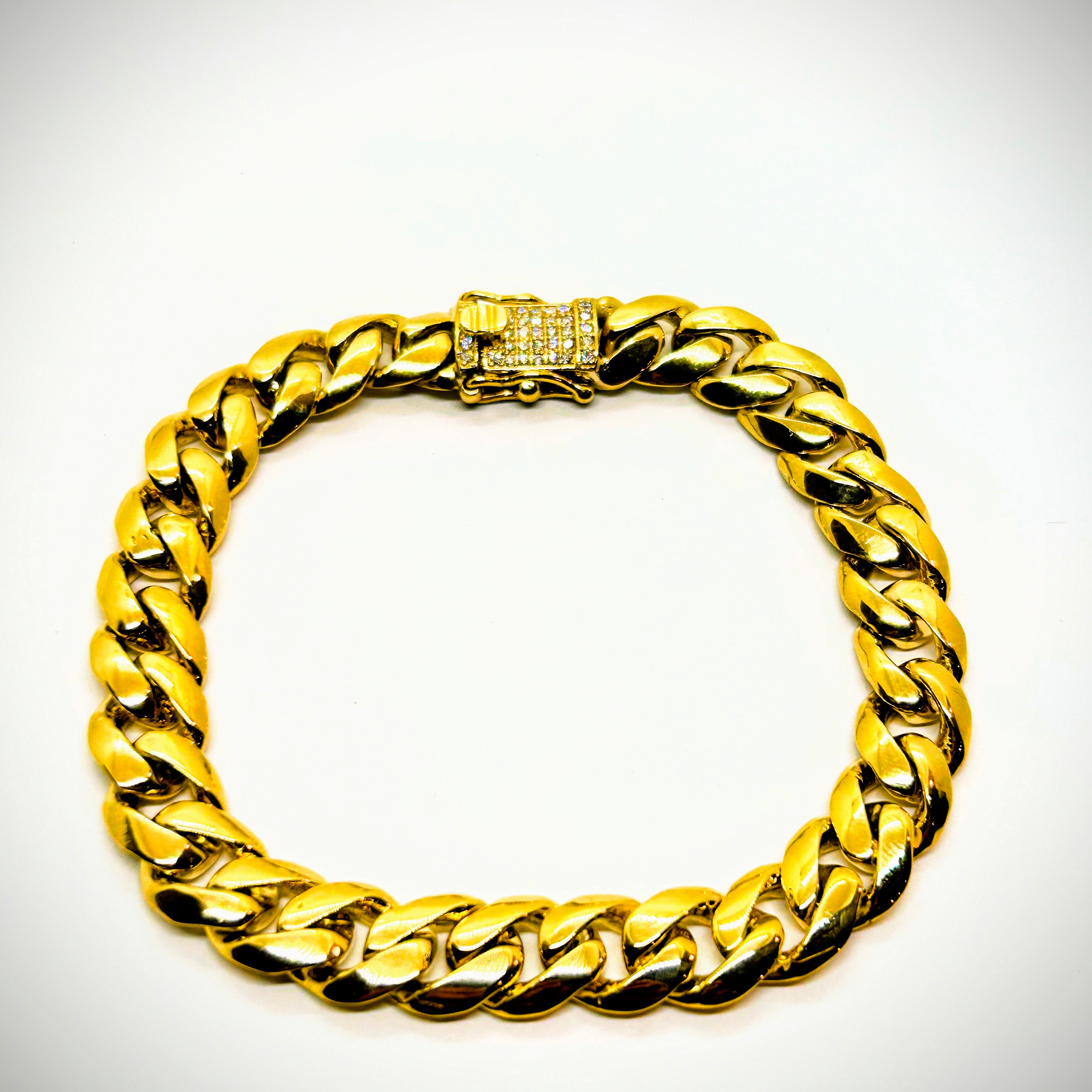 Bracelet gourmette en or massif 10 mm