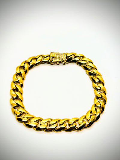 10mm Solid Gold Cuban bracelet