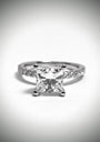 2.18ct lab diamond Princess cut Engagement Ring 18k White Gold