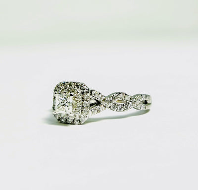 14k White Gold Engagement Ring with 1.25ct Natural diamonds