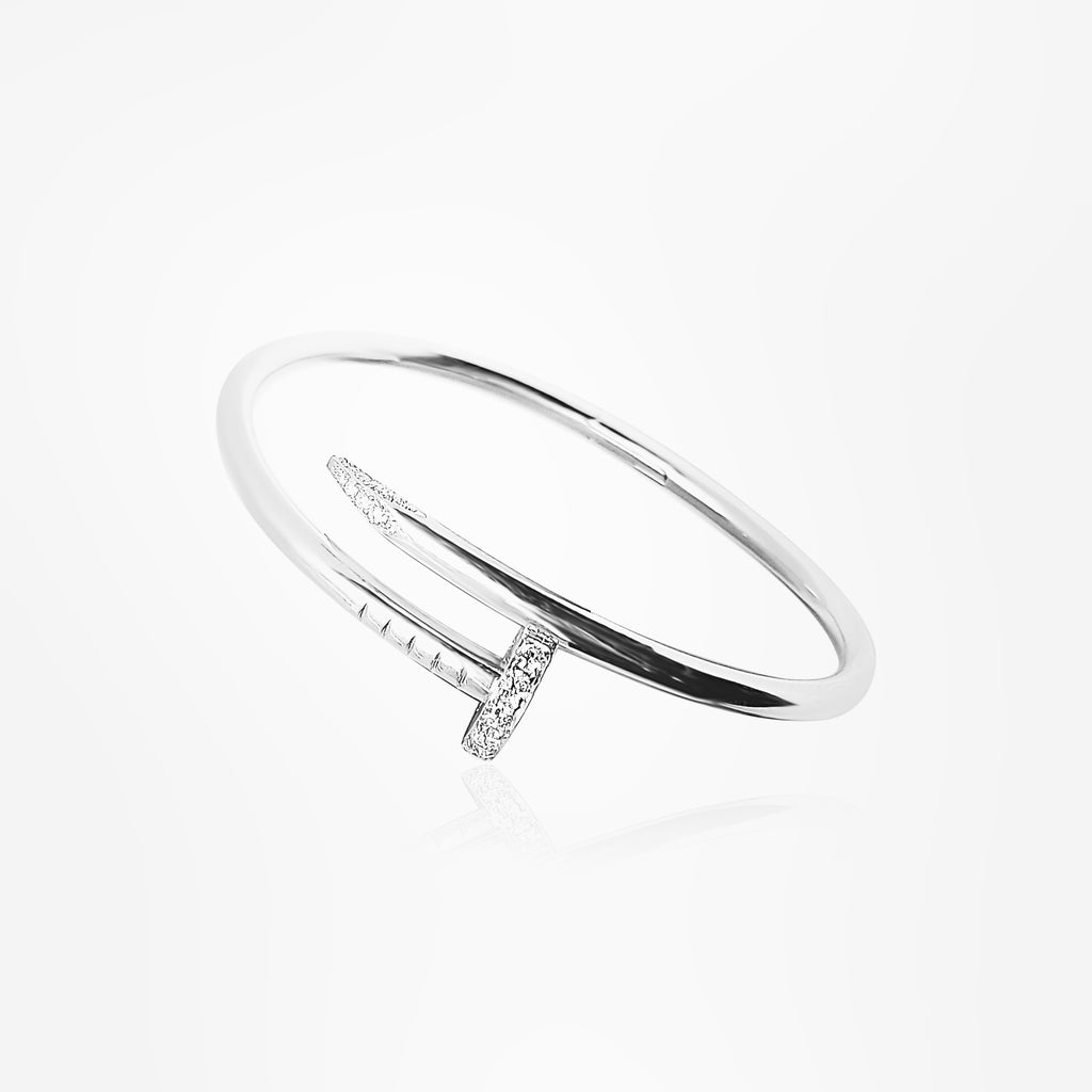 18k Gold Bangle Bracelet with diamonds, 36 gram, 4mm width
