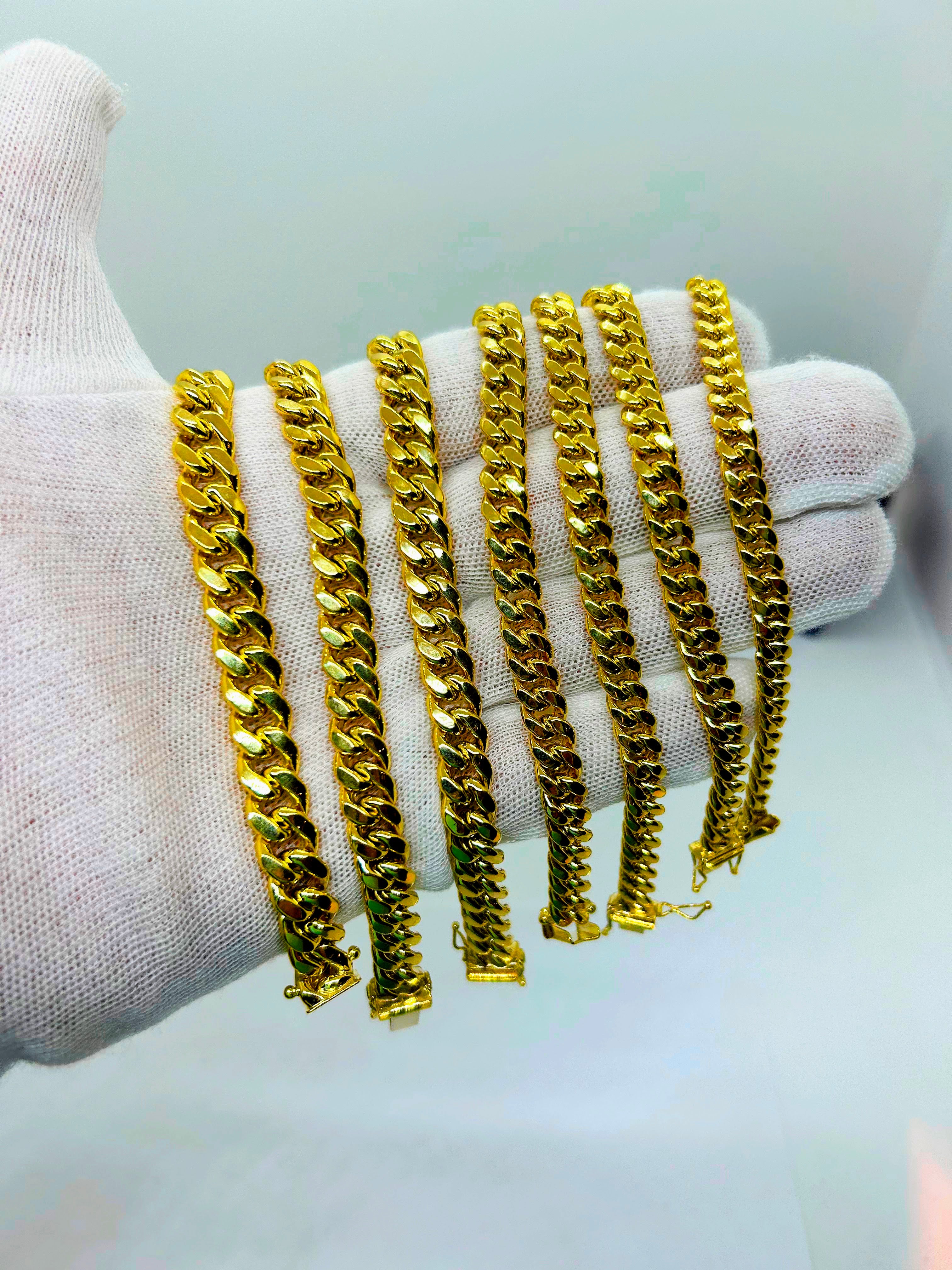 10k Gold Miami Cuban Bracelet, Real 10K Yellow Gold Miami Cuban