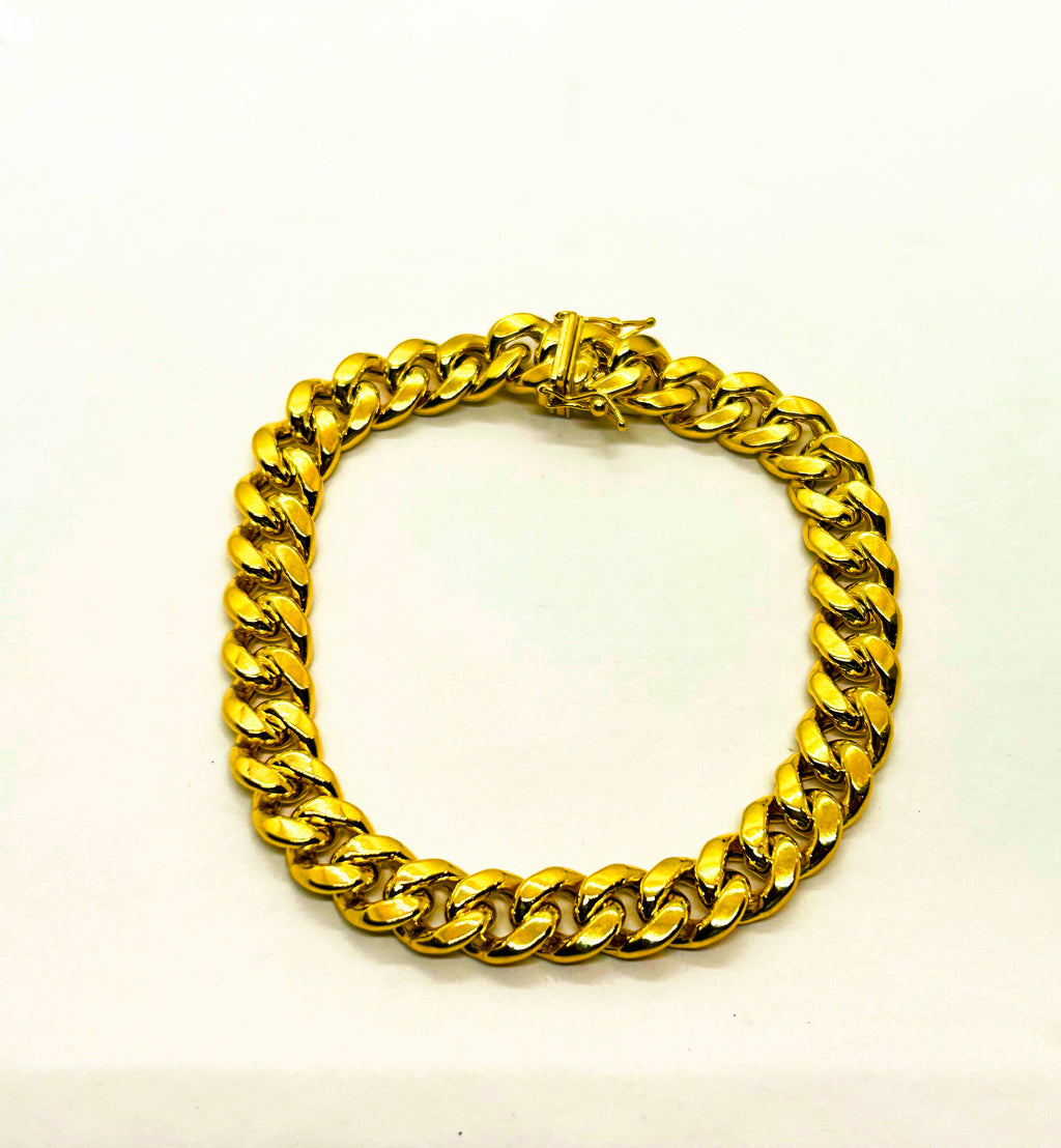 10k Gold Miami Cuban Bracelet, Real 10K Yellow Gold Miami Cuban Chain Bracelet, Men and Women Bracelet, 10k Gold Bracelet, 10k Gold Miami