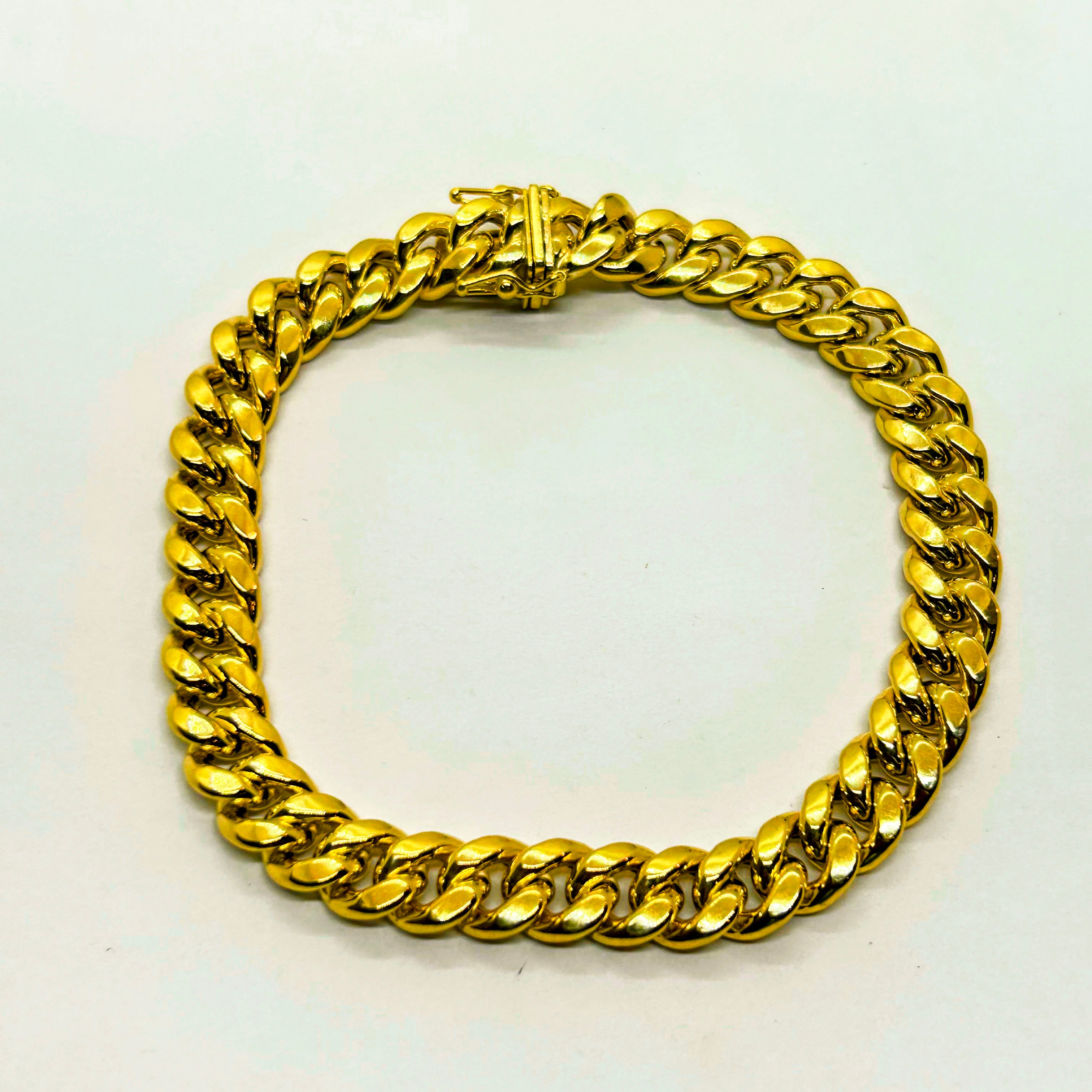 Bracelet gourmette creux en or 10K de 9mm de large