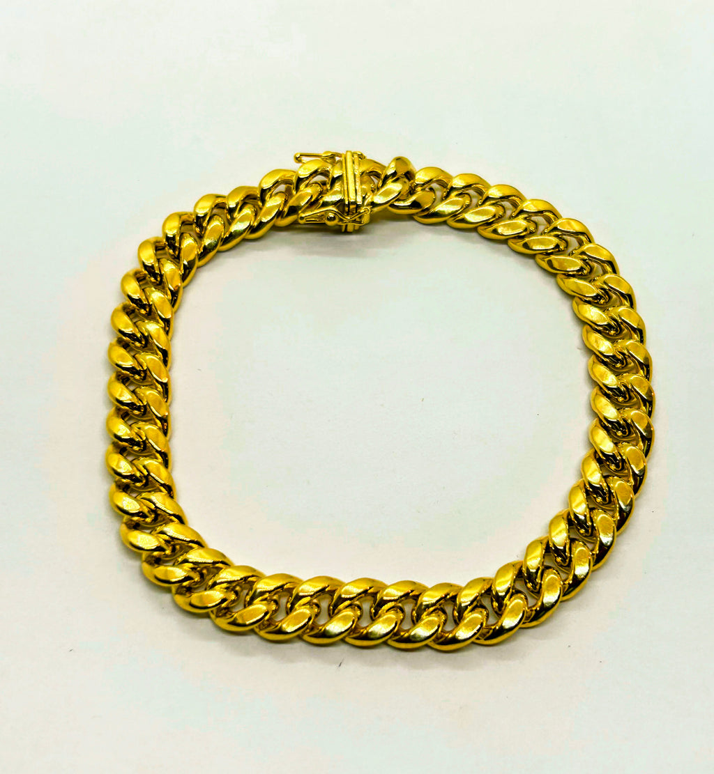 10k Gold Hollow Cuban Bracelet 9mm wide