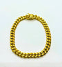 Bracelet cubain creux en or 10 carats, largeur 7,5 mm
