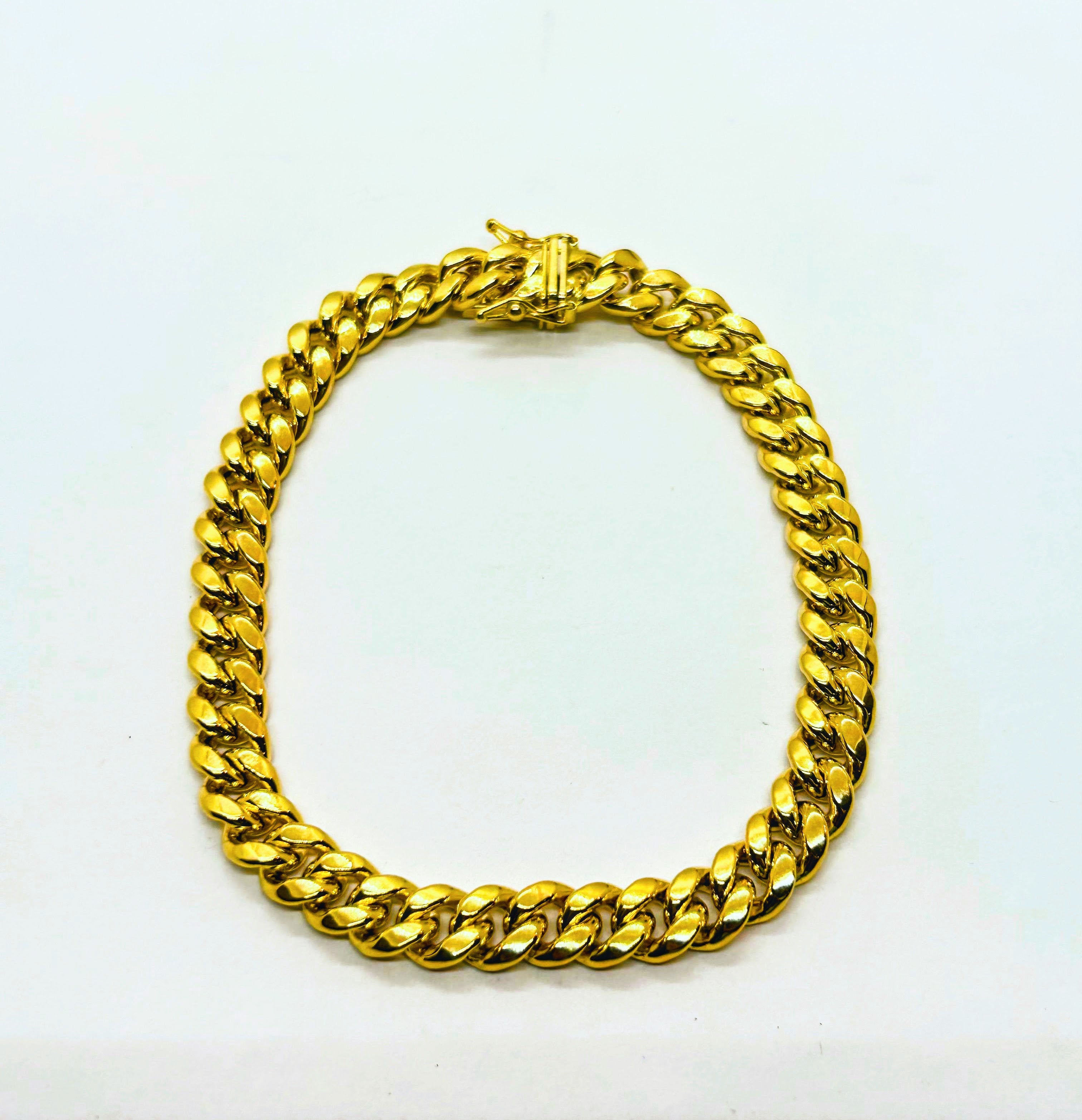 10k Gold Miami Cuban Bracelet, Real 10K Yellow Gold Miami Cuban