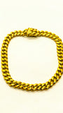 Bracelet cubain creux en Or 10K ~7mm