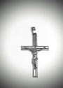 Croix en or blanc 10K avec Jésus