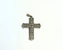 Pendentif croix en or blanc 10K avec oxydes de zirconium