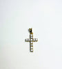 Pendentif croix en or 10 carats avec pierres en oxyde de zirconium
