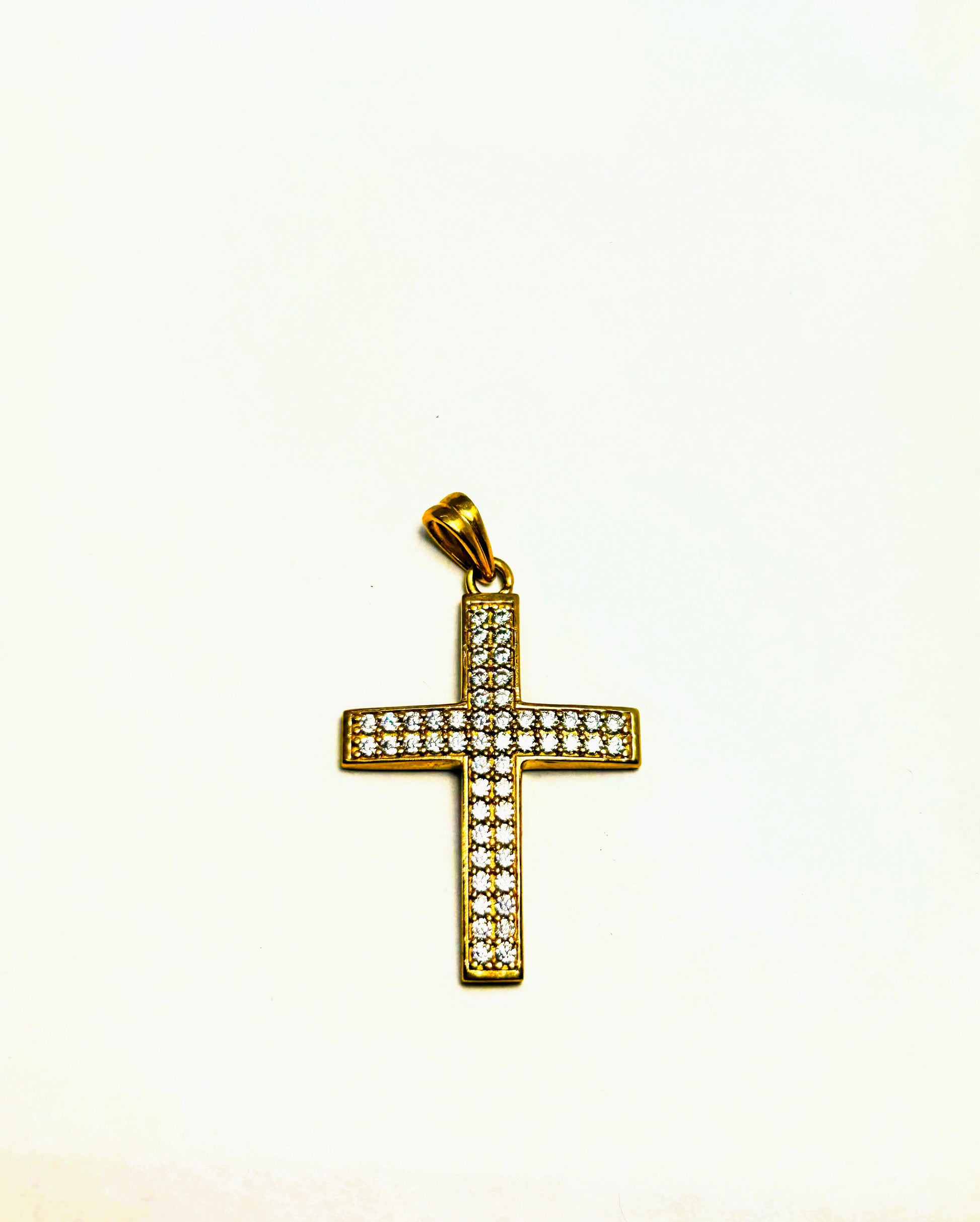 10k gold cross with CZ stones