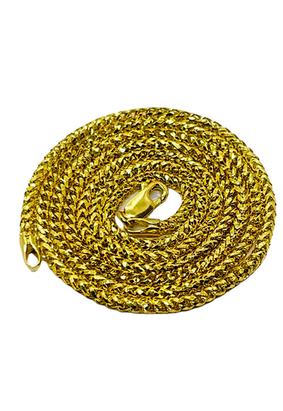 10k Semi-Solid Franco chain with Diamond cut 2.6mm wide