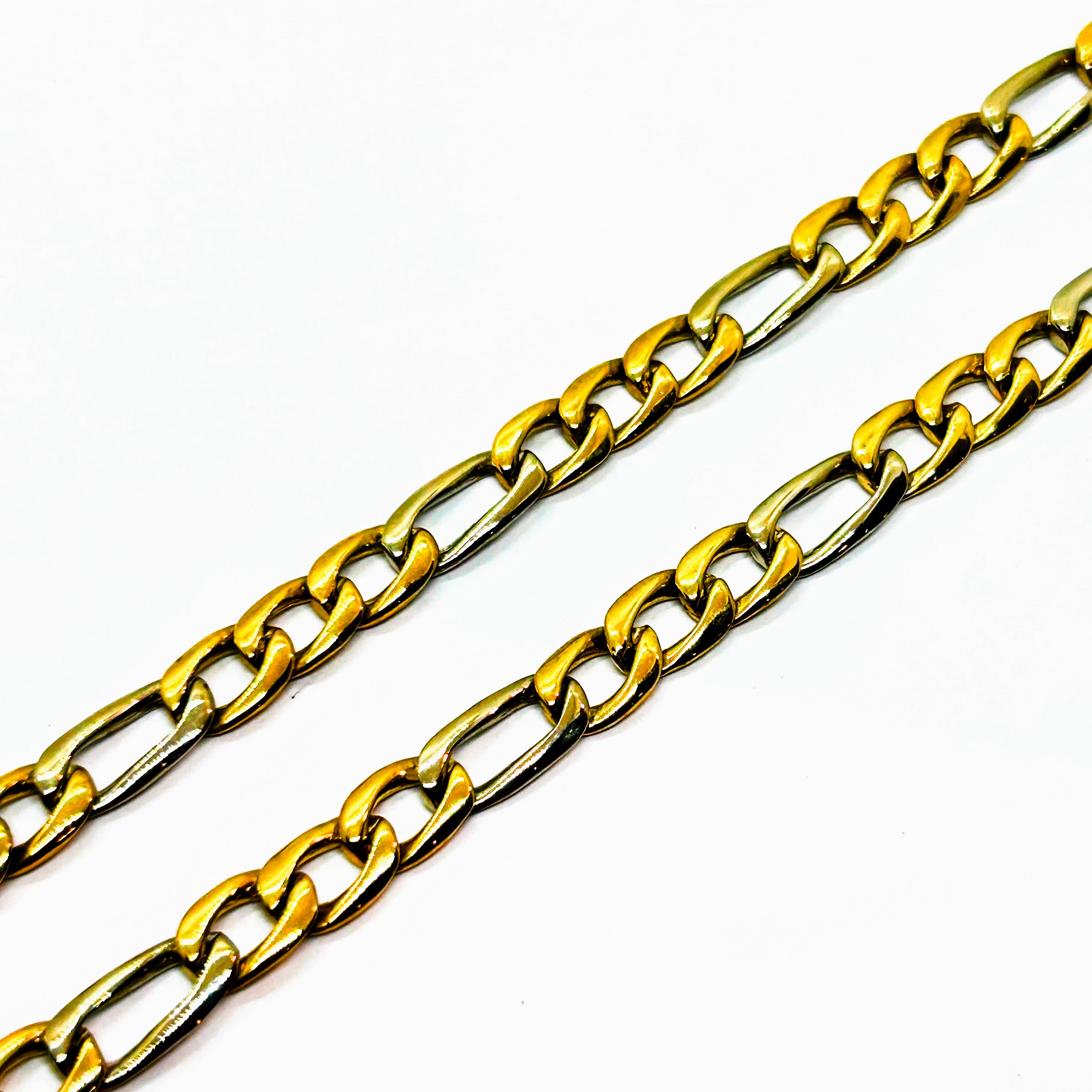 10k 2 tone gold Figaro chain