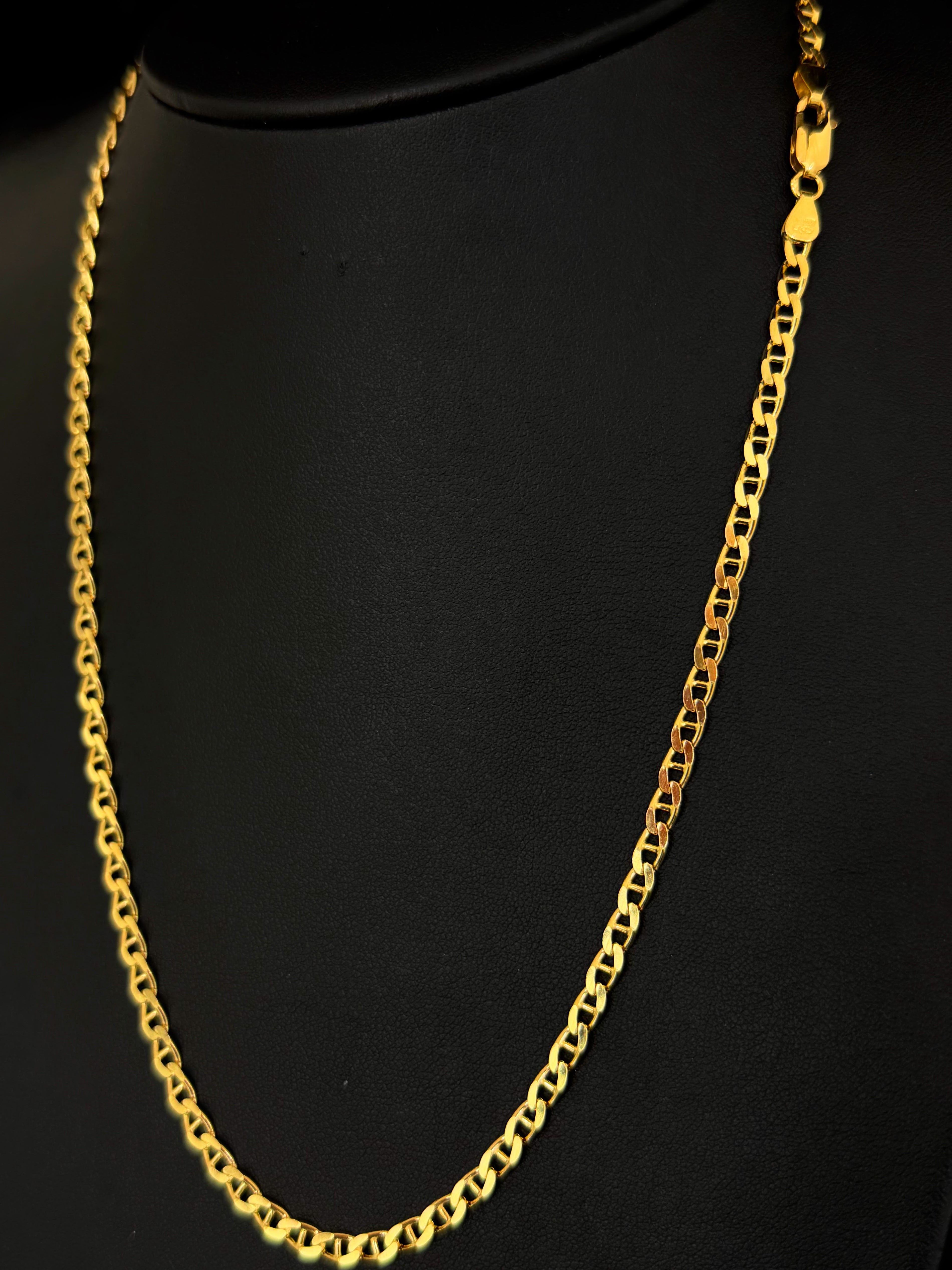 18k Gold Solid Mariner/Anchor Chain 3.6mm
